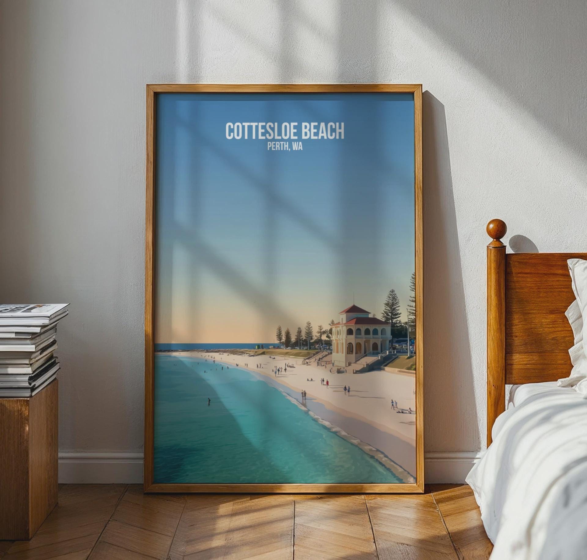 Cottesloe Beach Perth WA Poster Art Print - Travel Wall Art