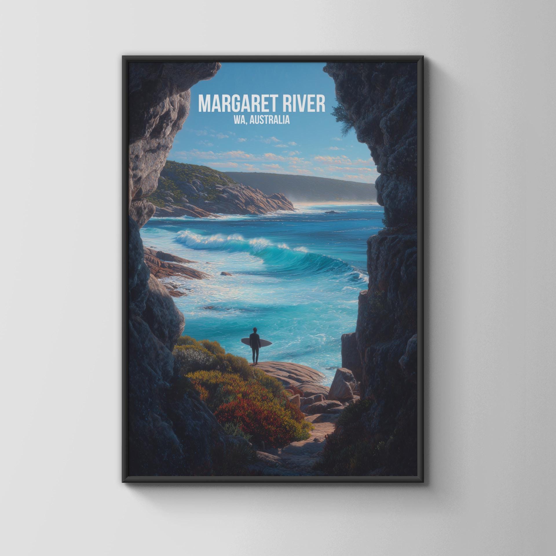 Margaret River Surf Art Print Wall Art Australia Coastal Landscape - Travel Wall Art