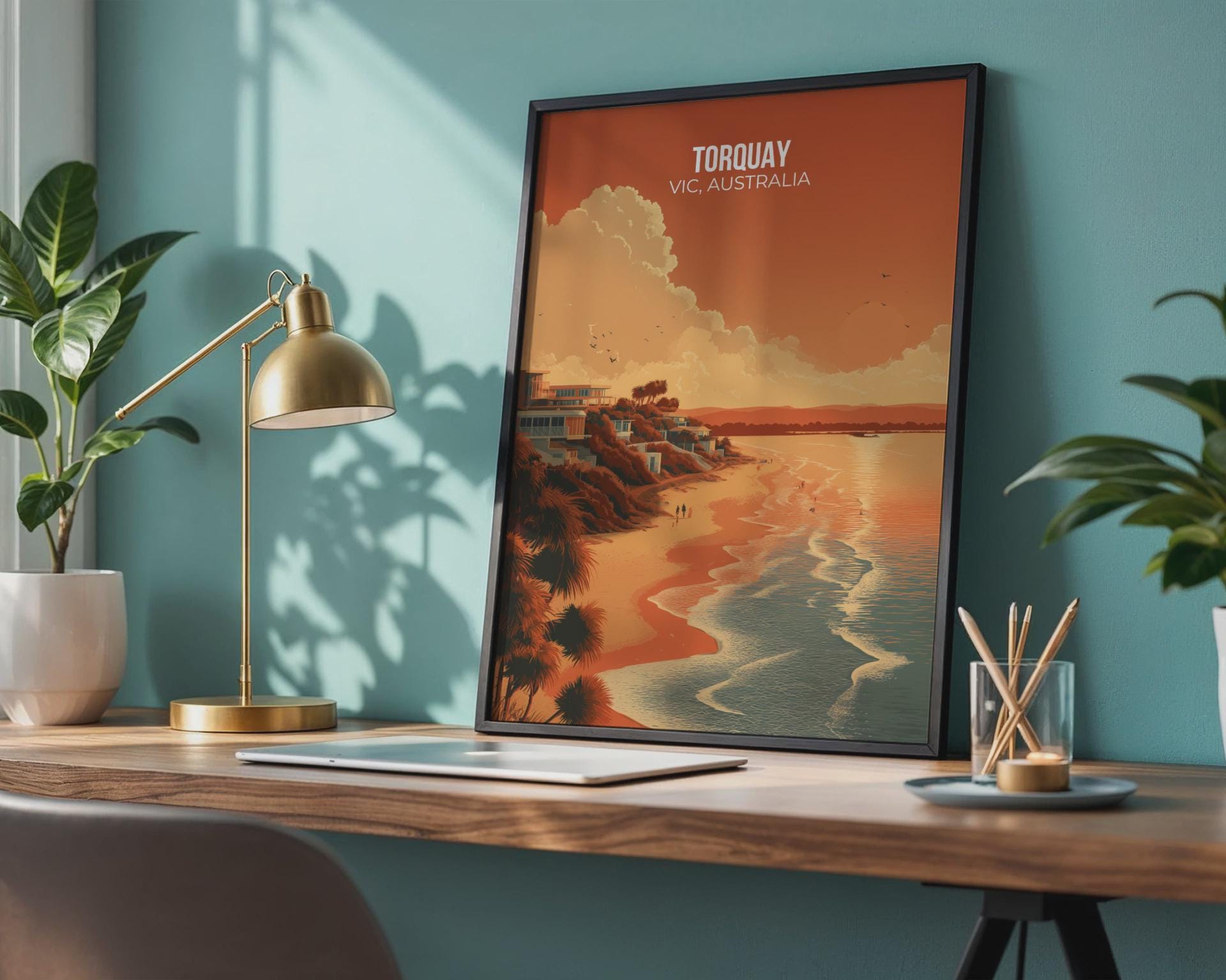 Torquay VIC Australia Beach Poster Art Print - Travel Wall Art