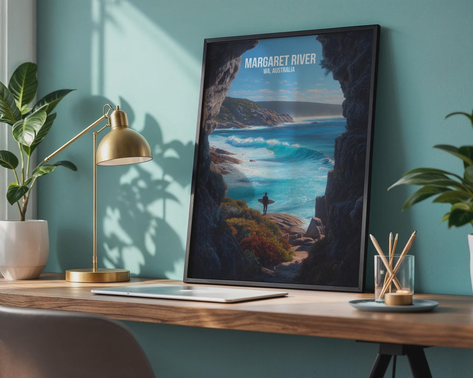 Margaret River Surf Art Print Wall Art Australia Coastal Landscape - Travel Wall Art