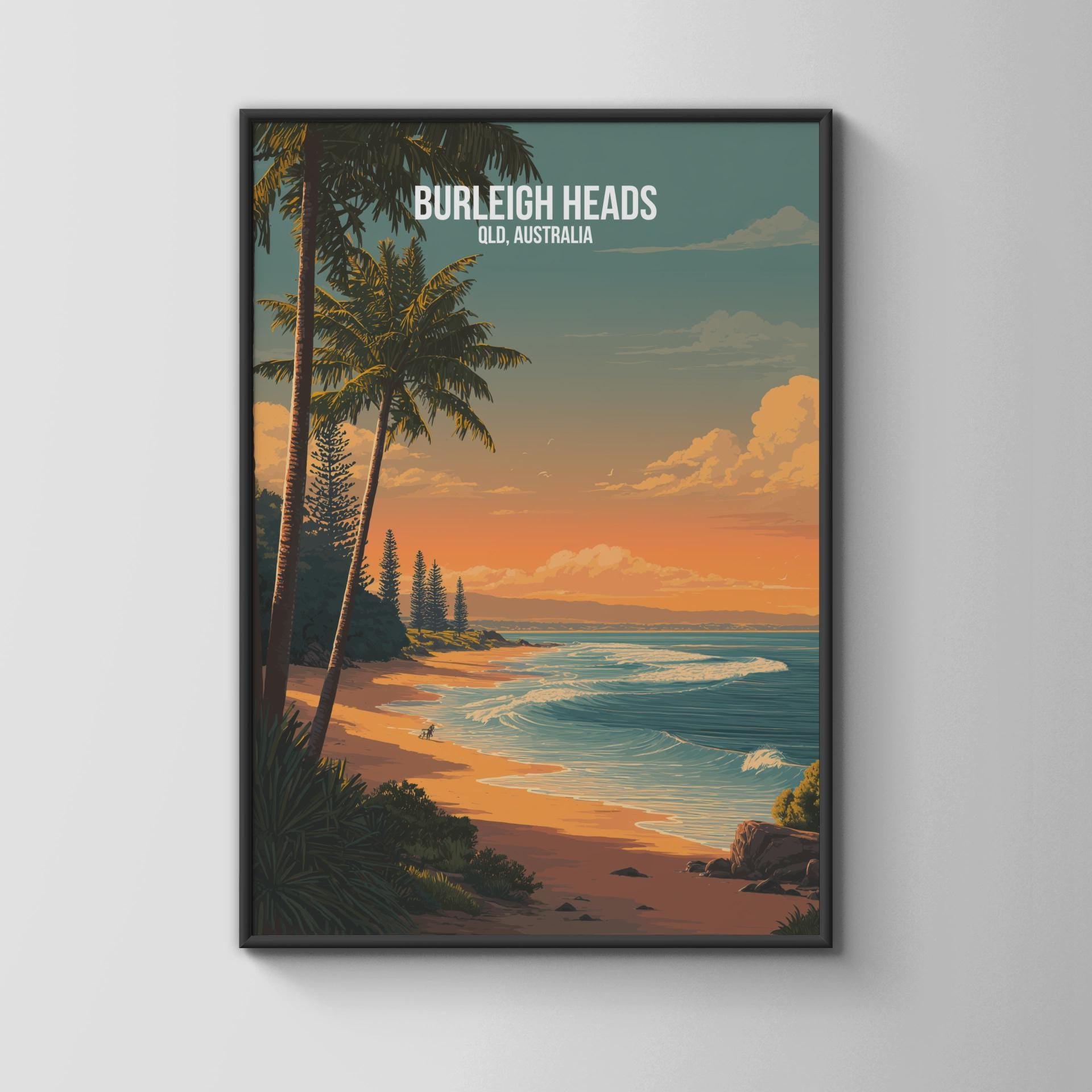 Burleigh Heads Beach Print Landscape Wall Art QLD Australia - Travel Wall Art