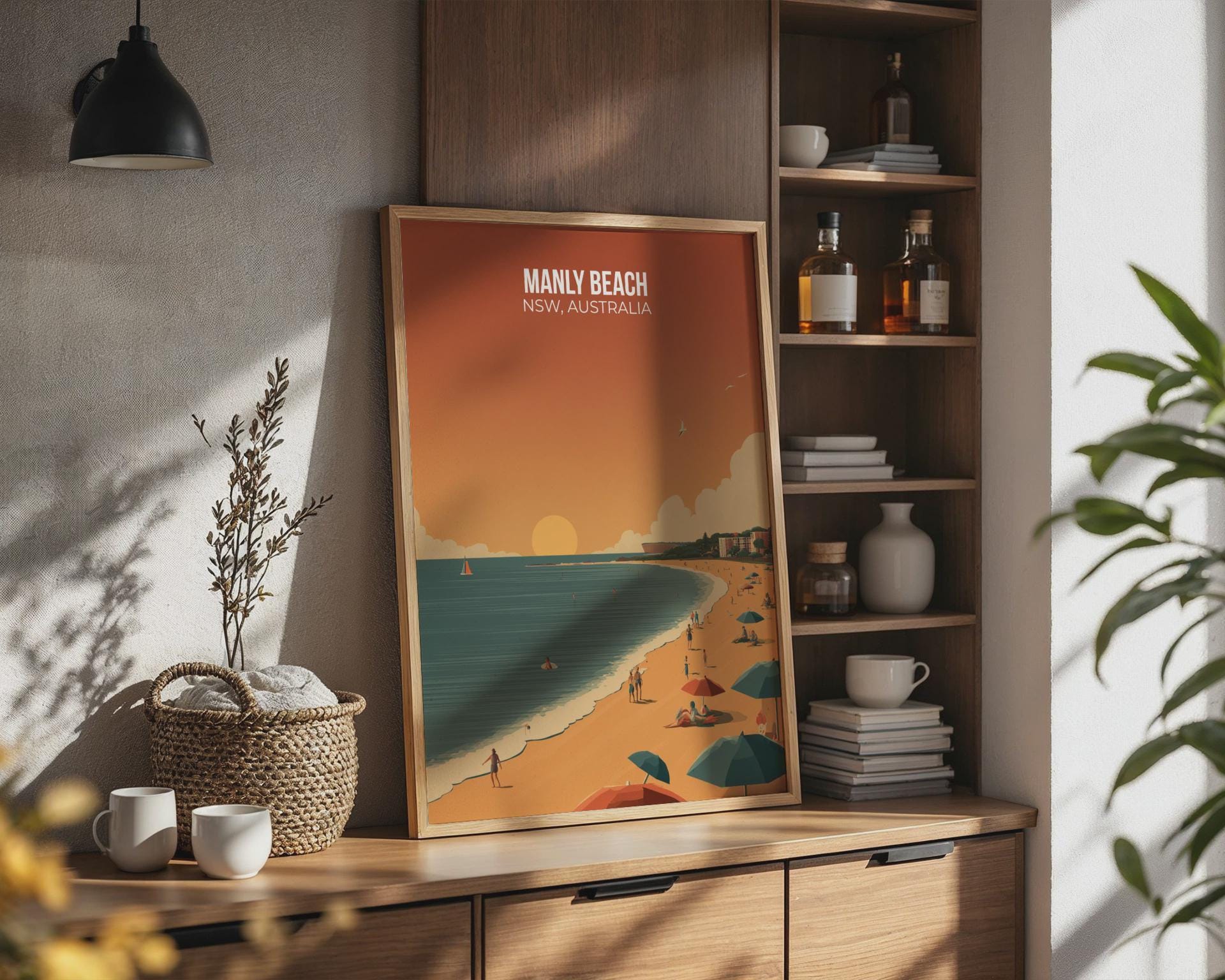 Manly Beach NSW Australia Poster Print Wall Art - Travel Wall Art
