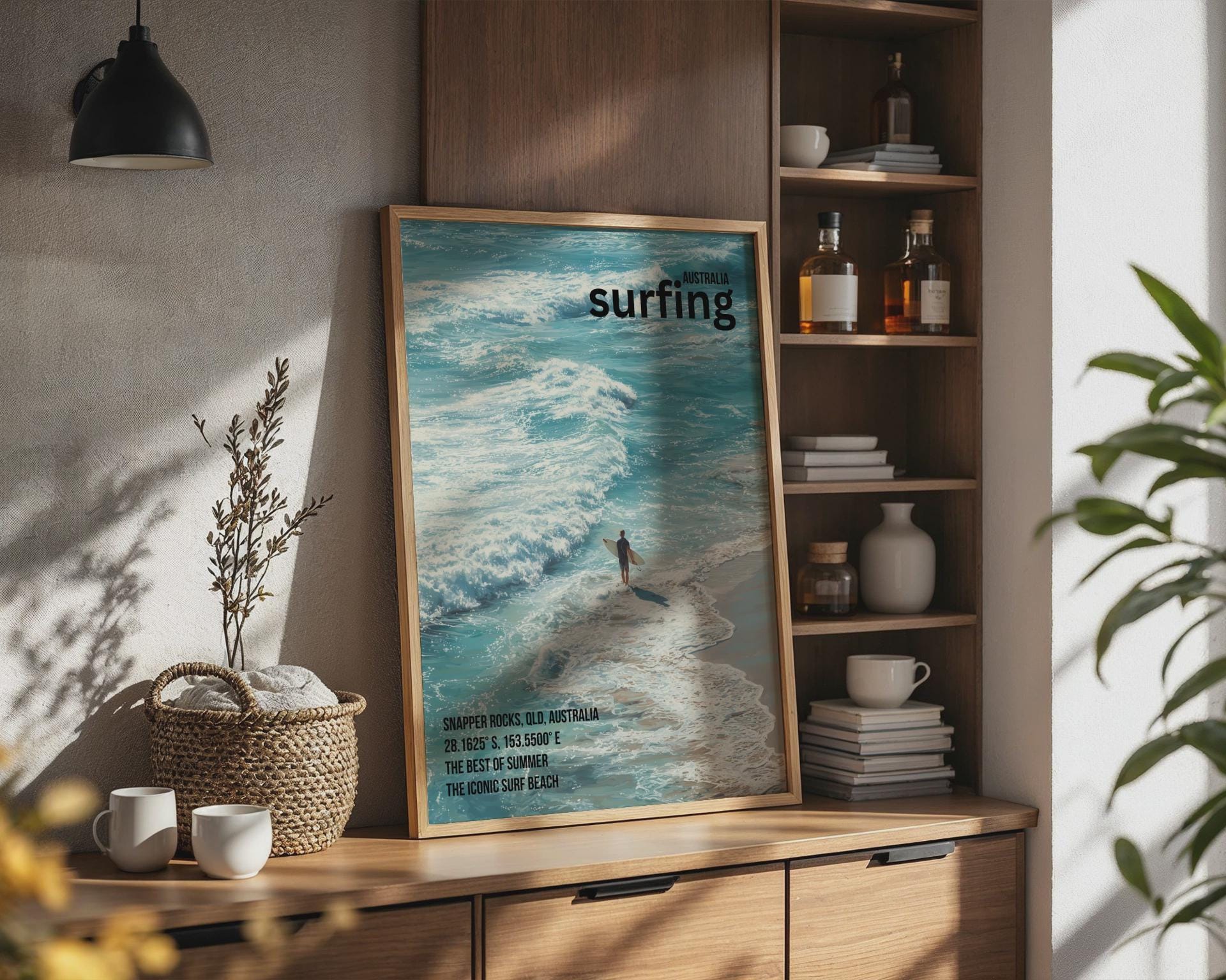 Surfing Wall Art Snapper Rocks Australia Print - Travel Wall Art