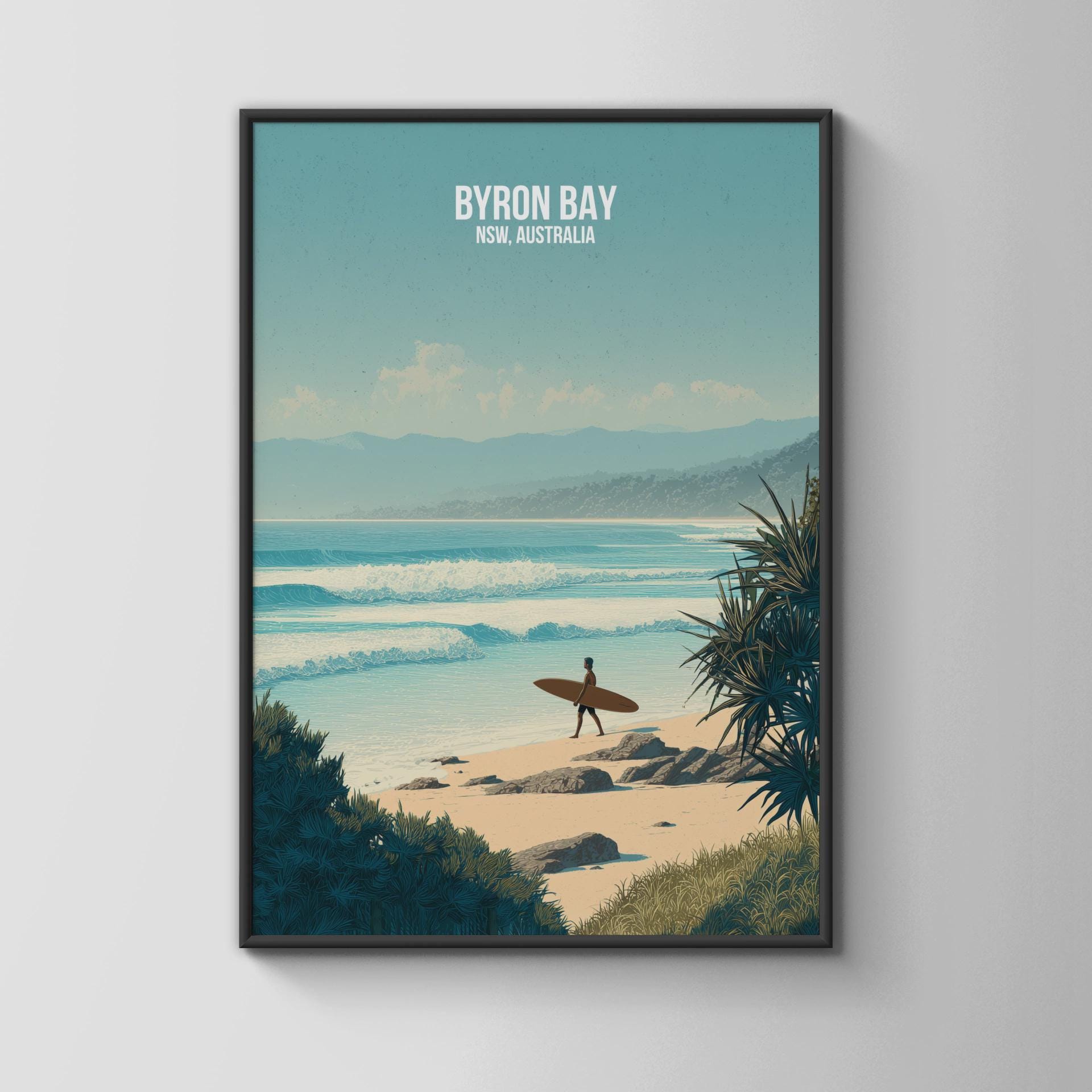 Byron Bay Surfing Print Wall Art Australia - Travel Wall Art