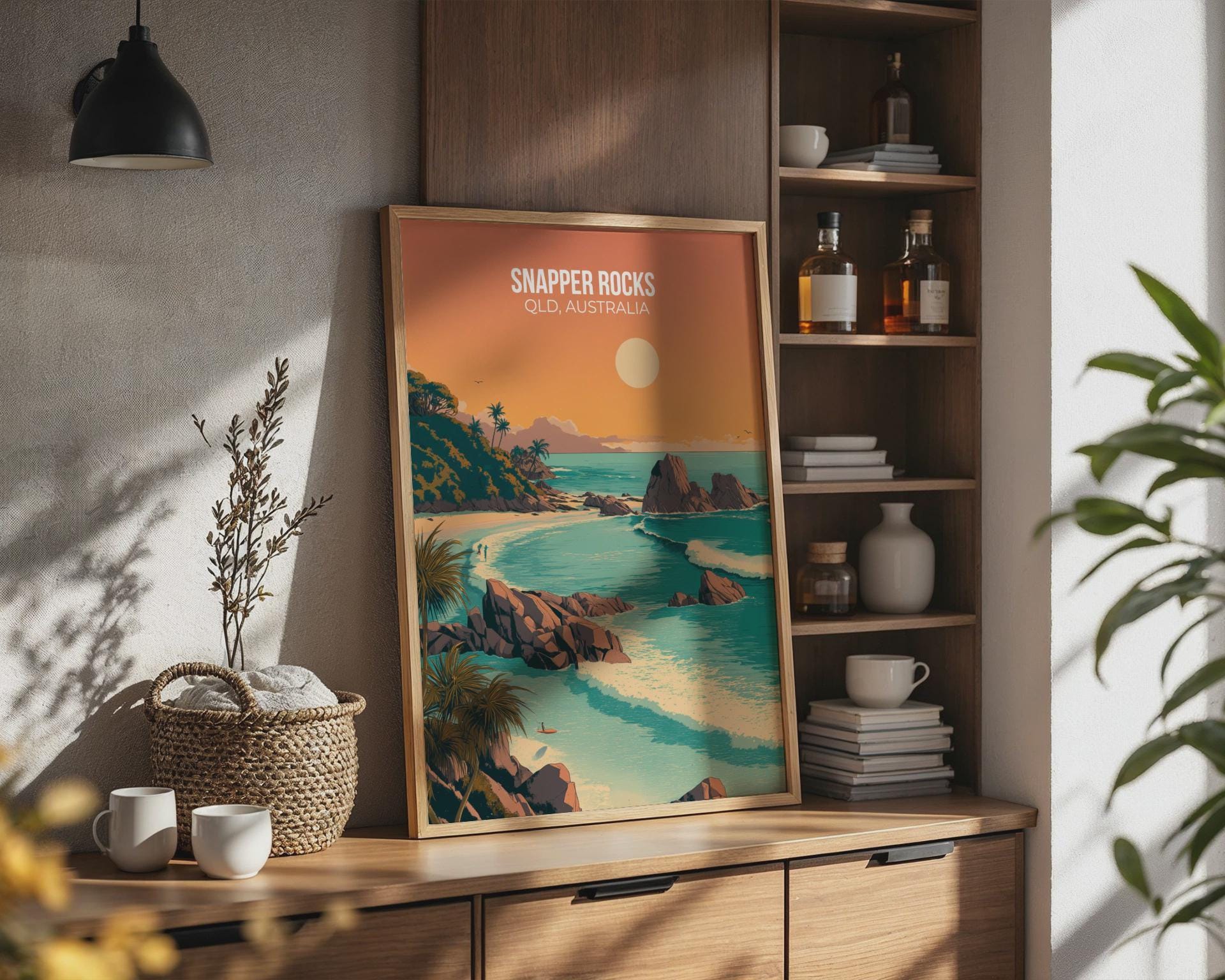 Snapper Rocks QLD Australia Print Surf Art Coastal Wall Art - Travel Wall Art