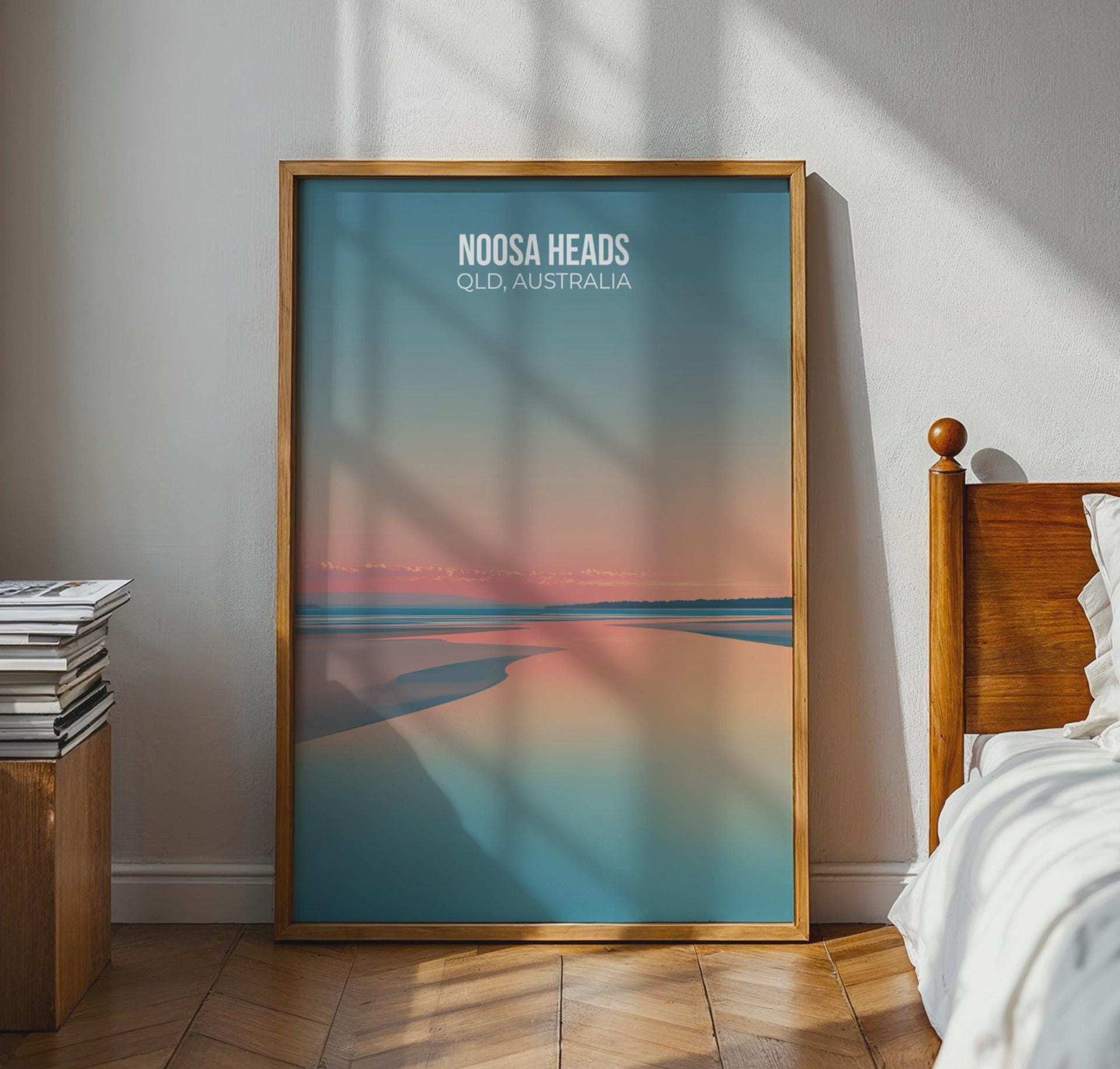 Noosa Heads QLD Australia Travel Poster Wall Art Print Minimalist Design - Travel Wall Art