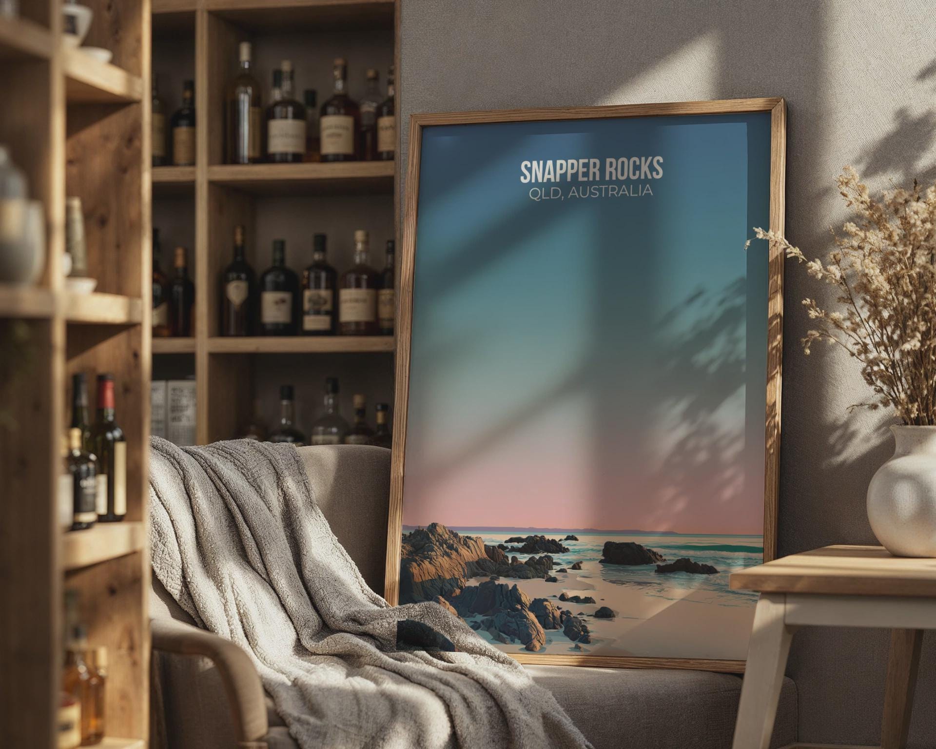 Snapper Rocks Coastal Wall Art Print QLD Australia - Travel Wall Art