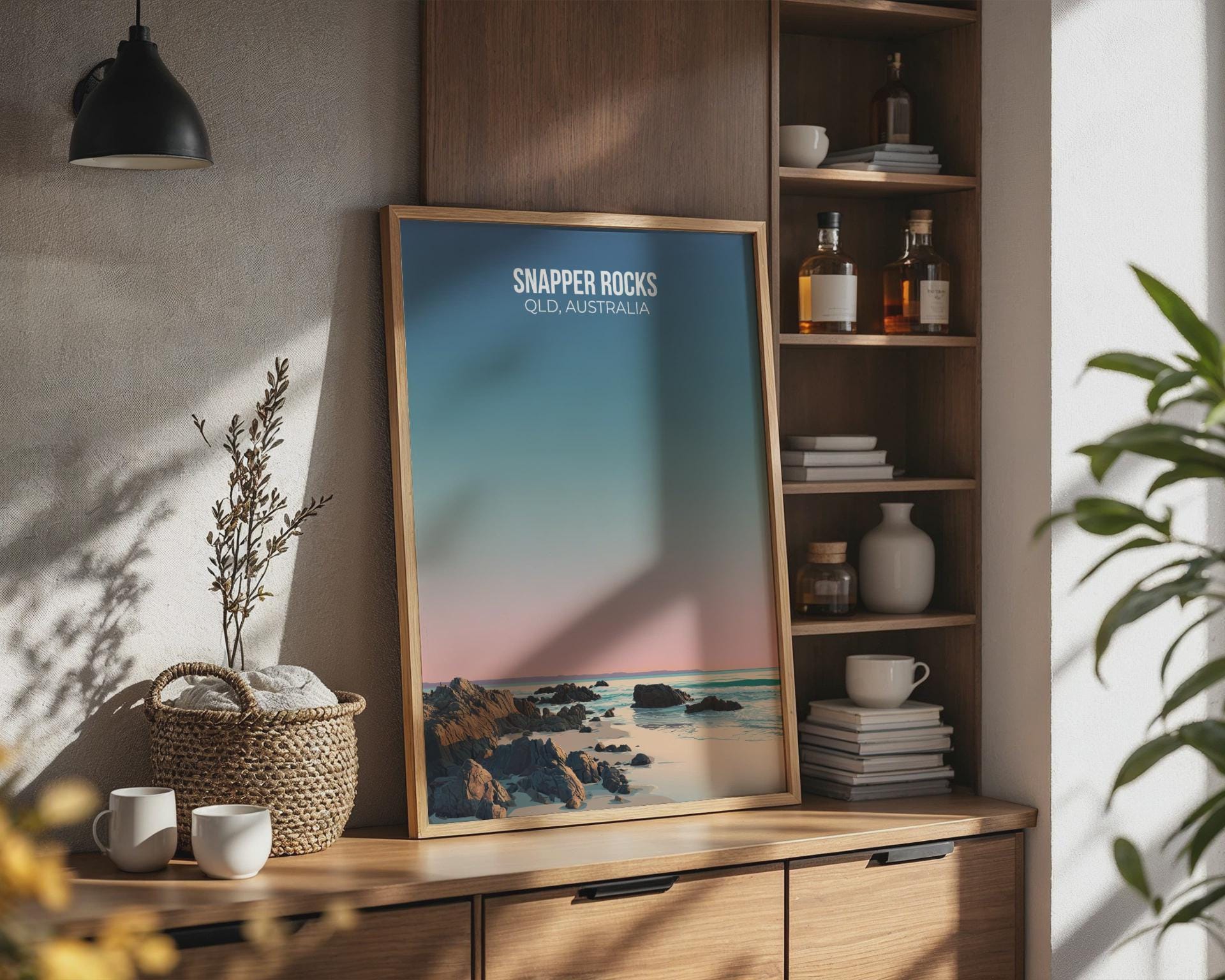 Snapper Rocks Coastal Wall Art Print QLD Australia - Travel Wall Art