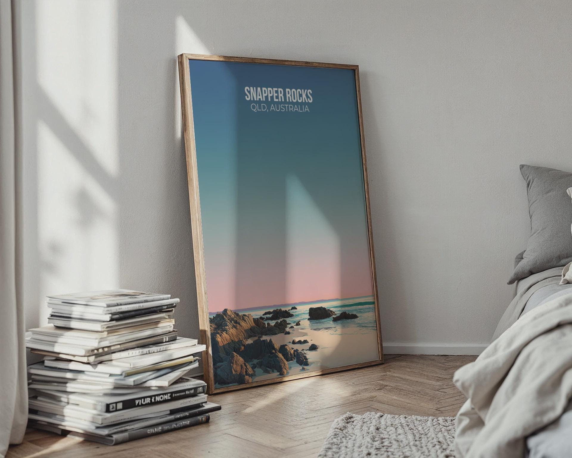 Snapper Rocks Coastal Wall Art Print QLD Australia - Travel Wall Art