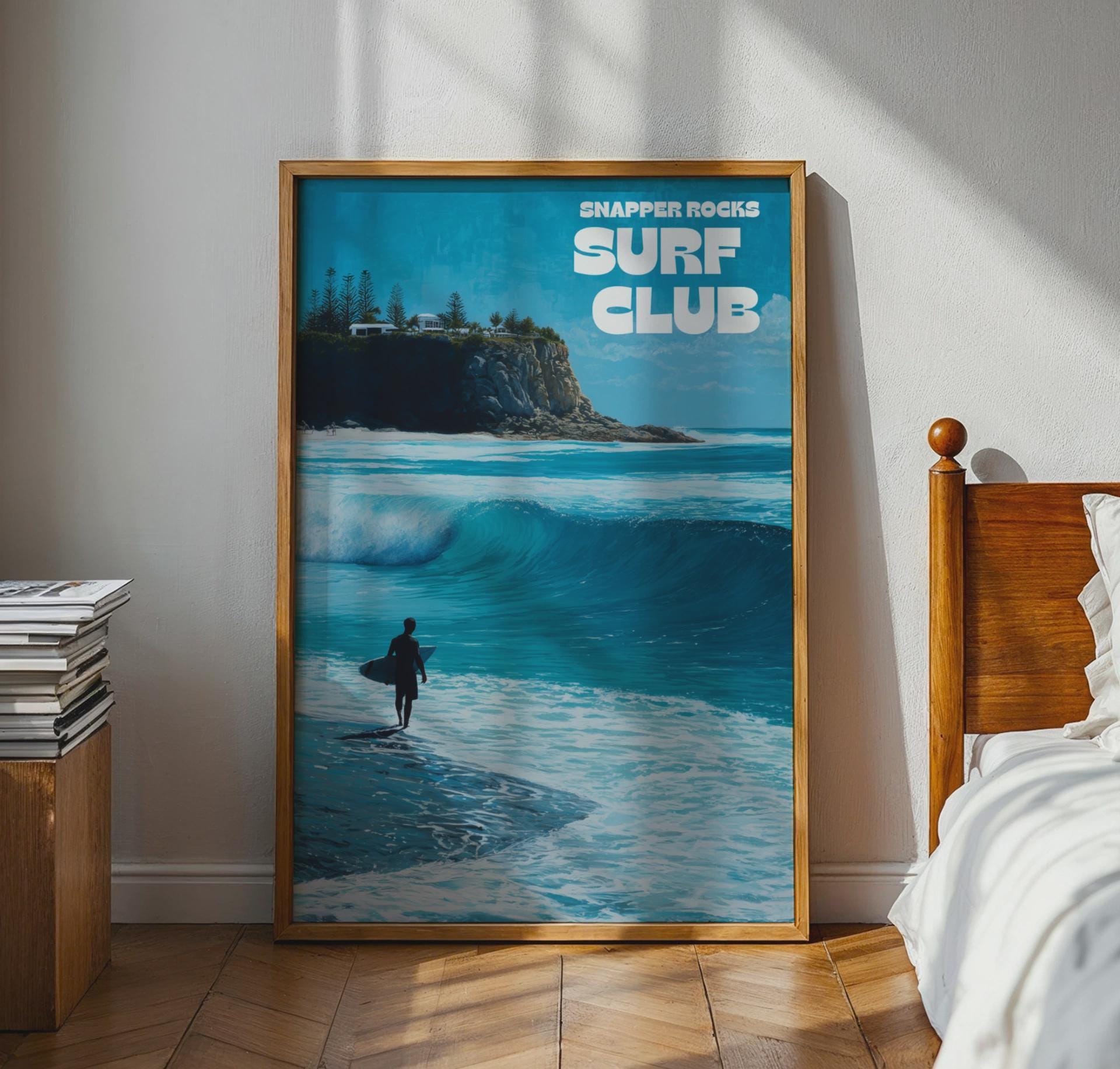Snapper Rocks Surf Club Wall Art Surfing Landscape Poster - Travel Wall Art
