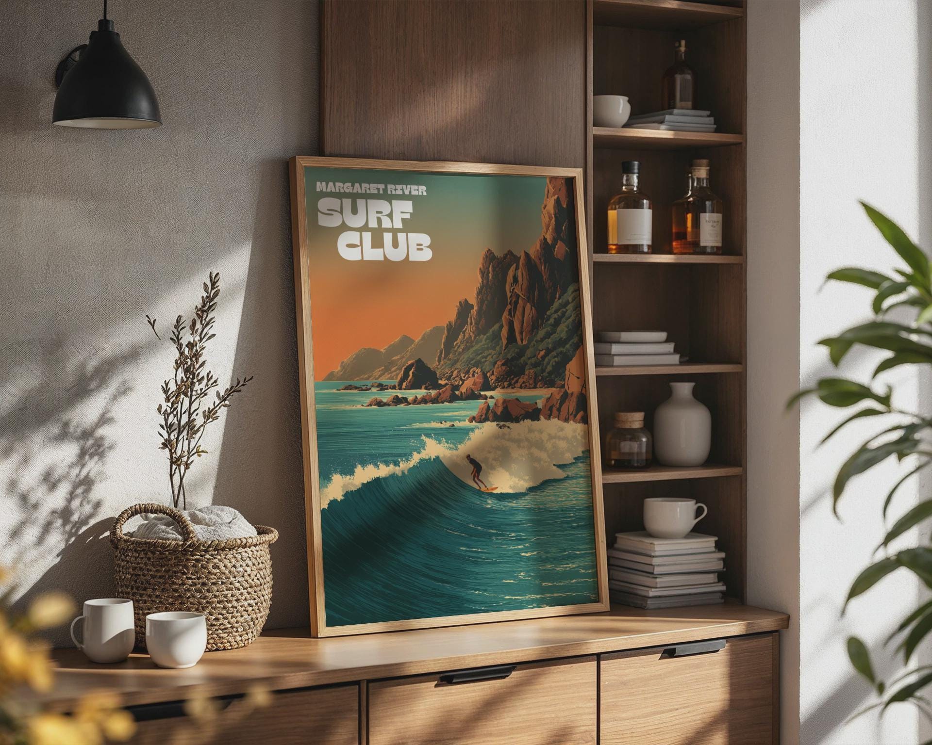 Margaret River Surf Club Poster Ocean Waves Beach Art - Travel Wall Art