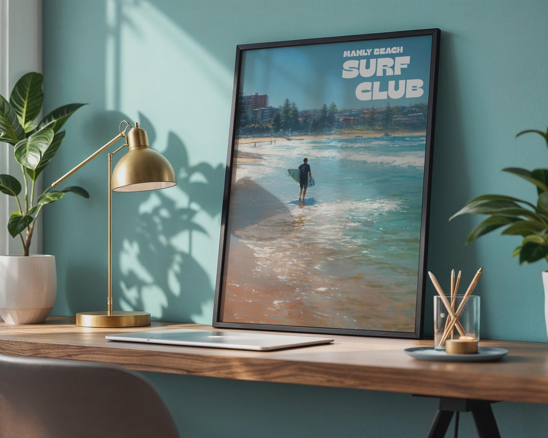 Manly Beach Surf Club Poster Wall Art Print - Travel Wall Art