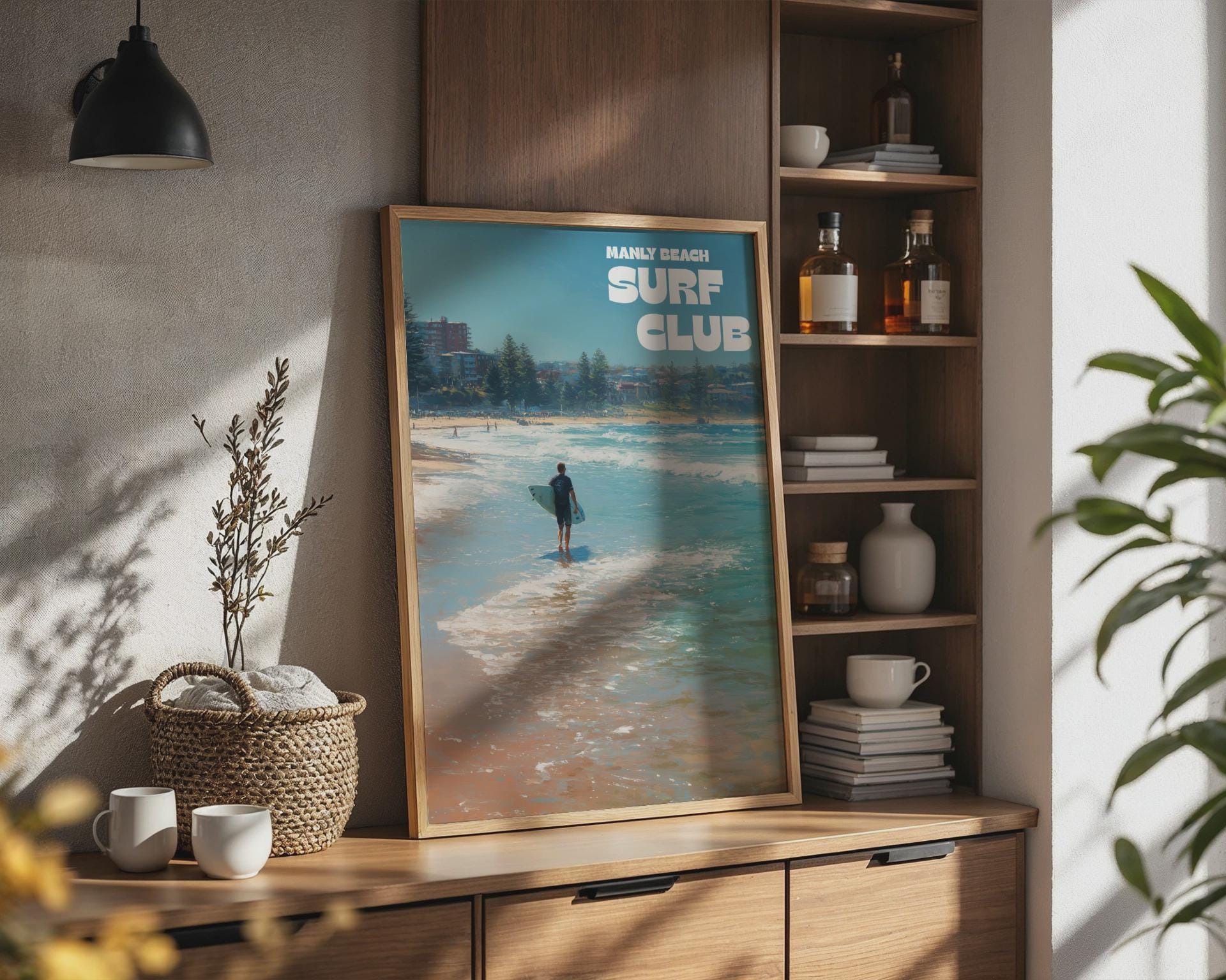 Manly Beach Surf Club Poster Wall Art Print - Travel Wall Art