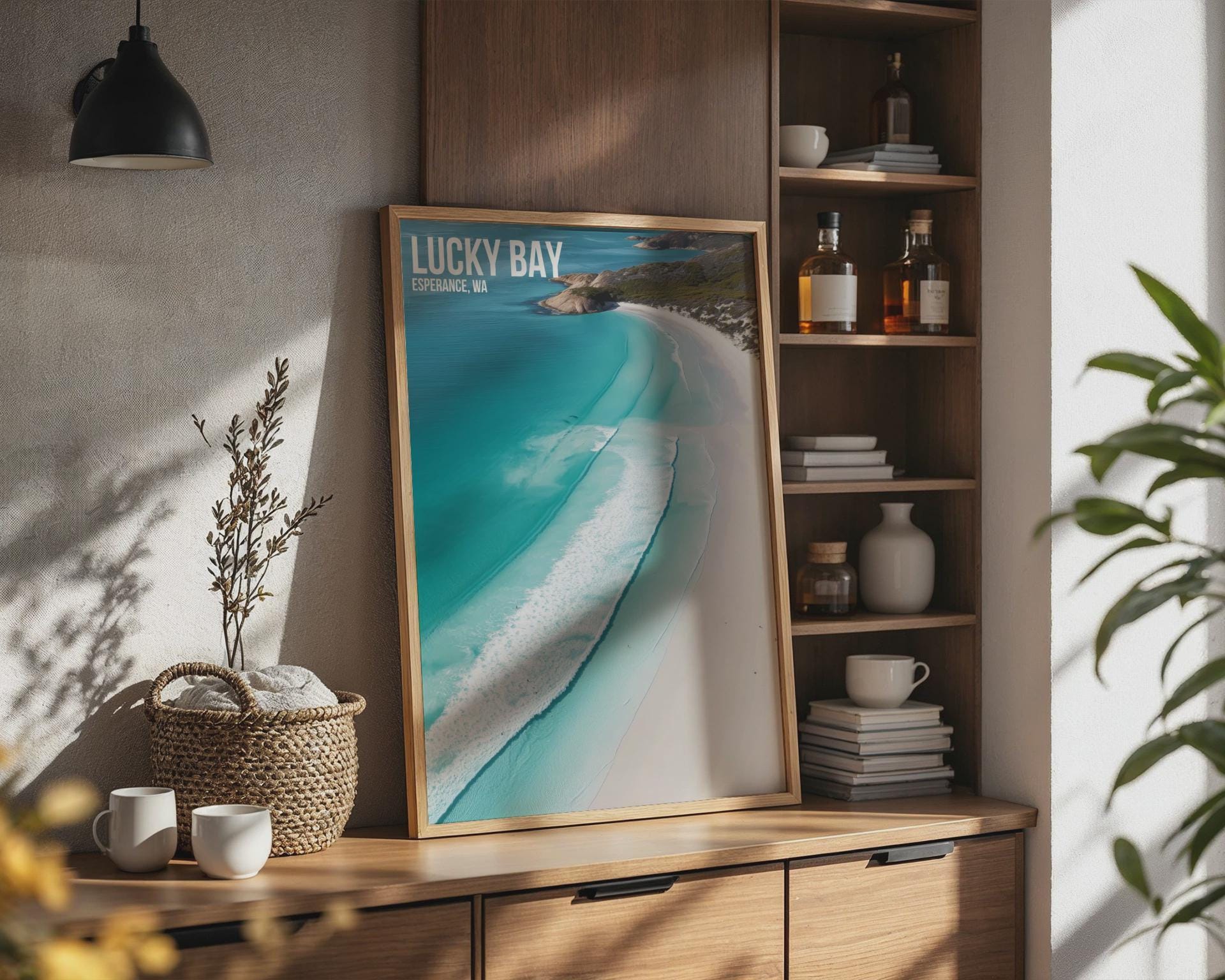 Lucky Bay Beach Poster Coastal Wall Art Esperance WA - Travel Wall Art