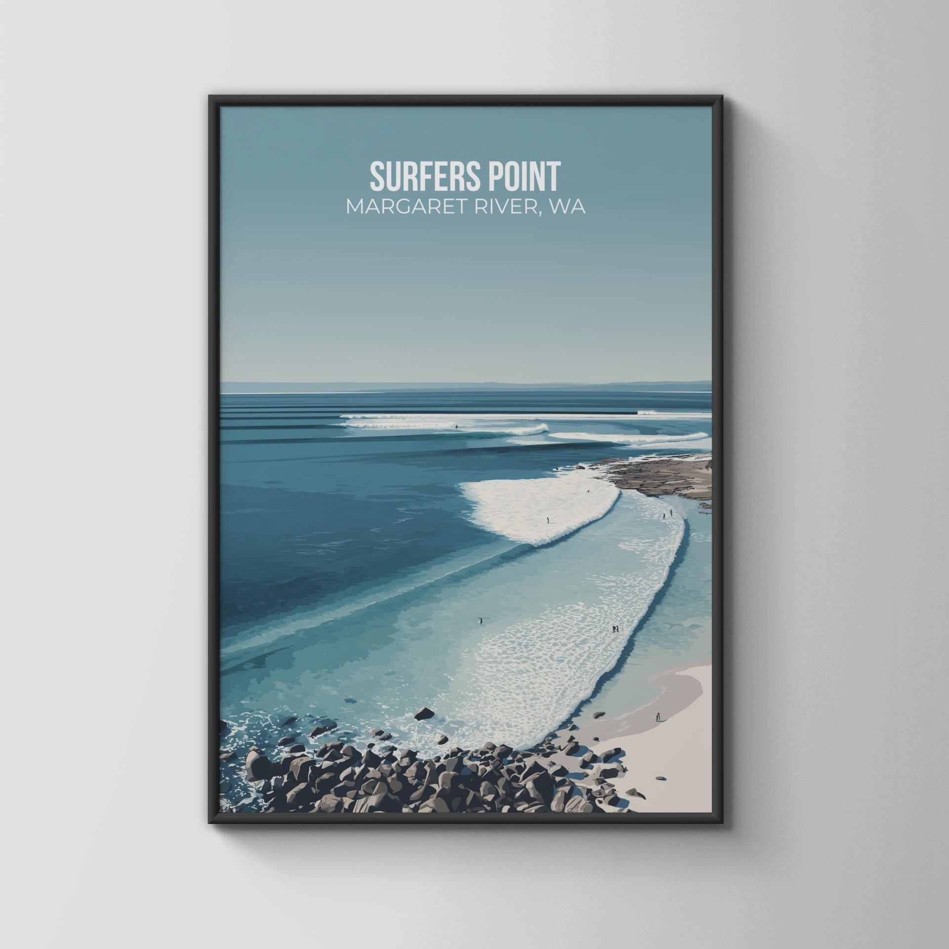 Surfers Point Poster Margaret River WA Coastal Wall Art - Travel Wall Art