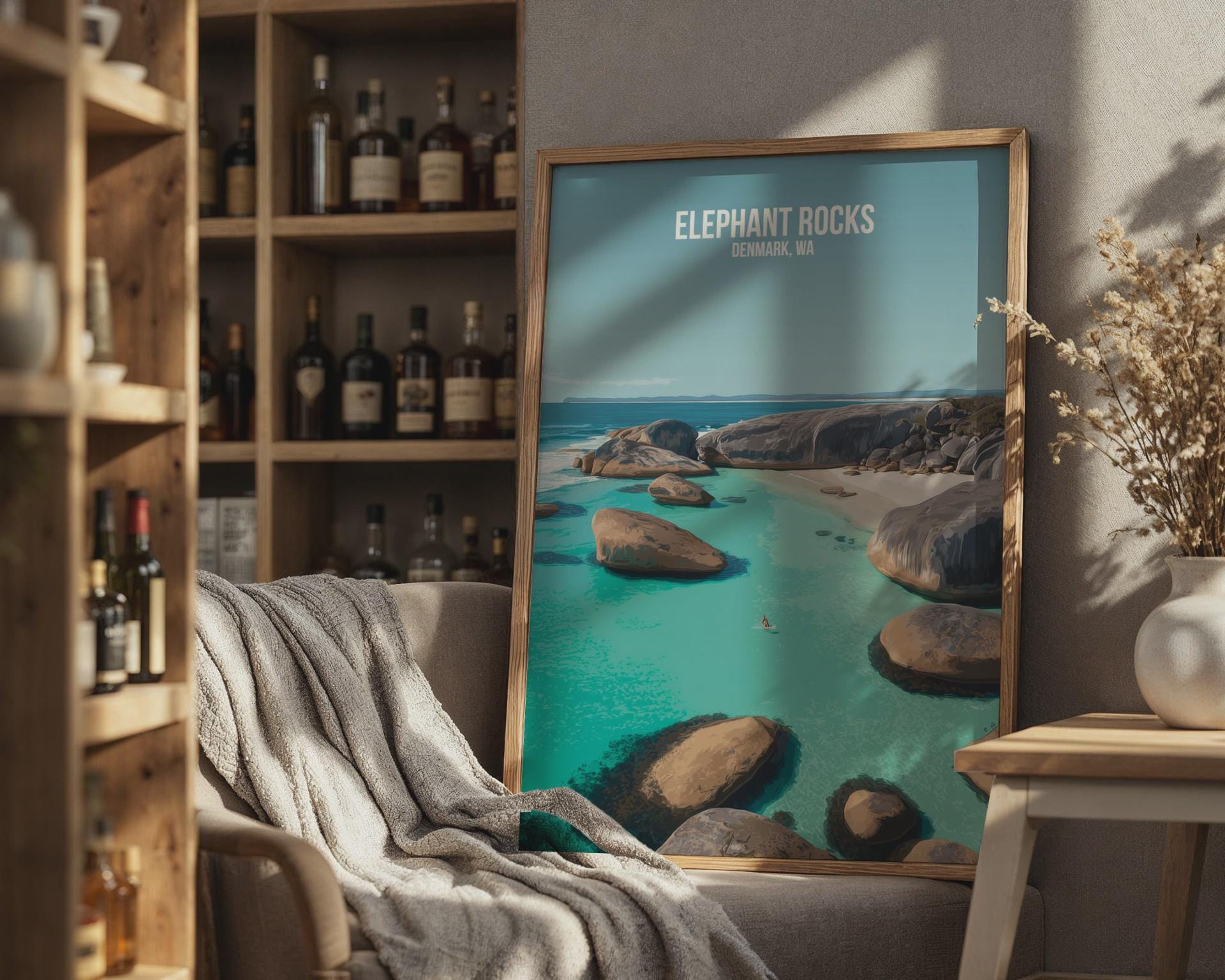 Elephant Rocks Denmark Wall Art Coastal Poster - Travel Wall Art