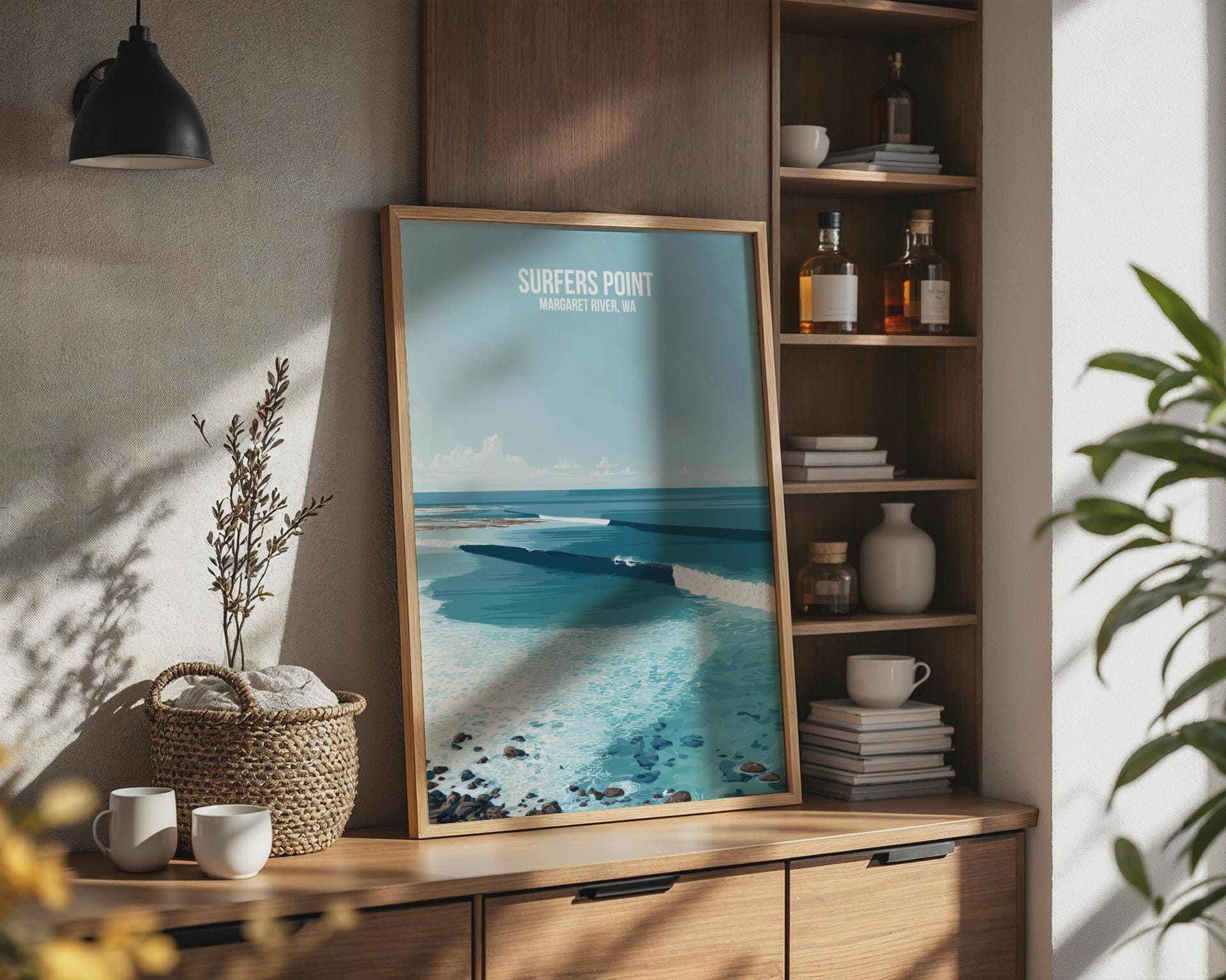 Surfers Point Poster Margaret River WA Coastal Artwork - Travel Wall Art