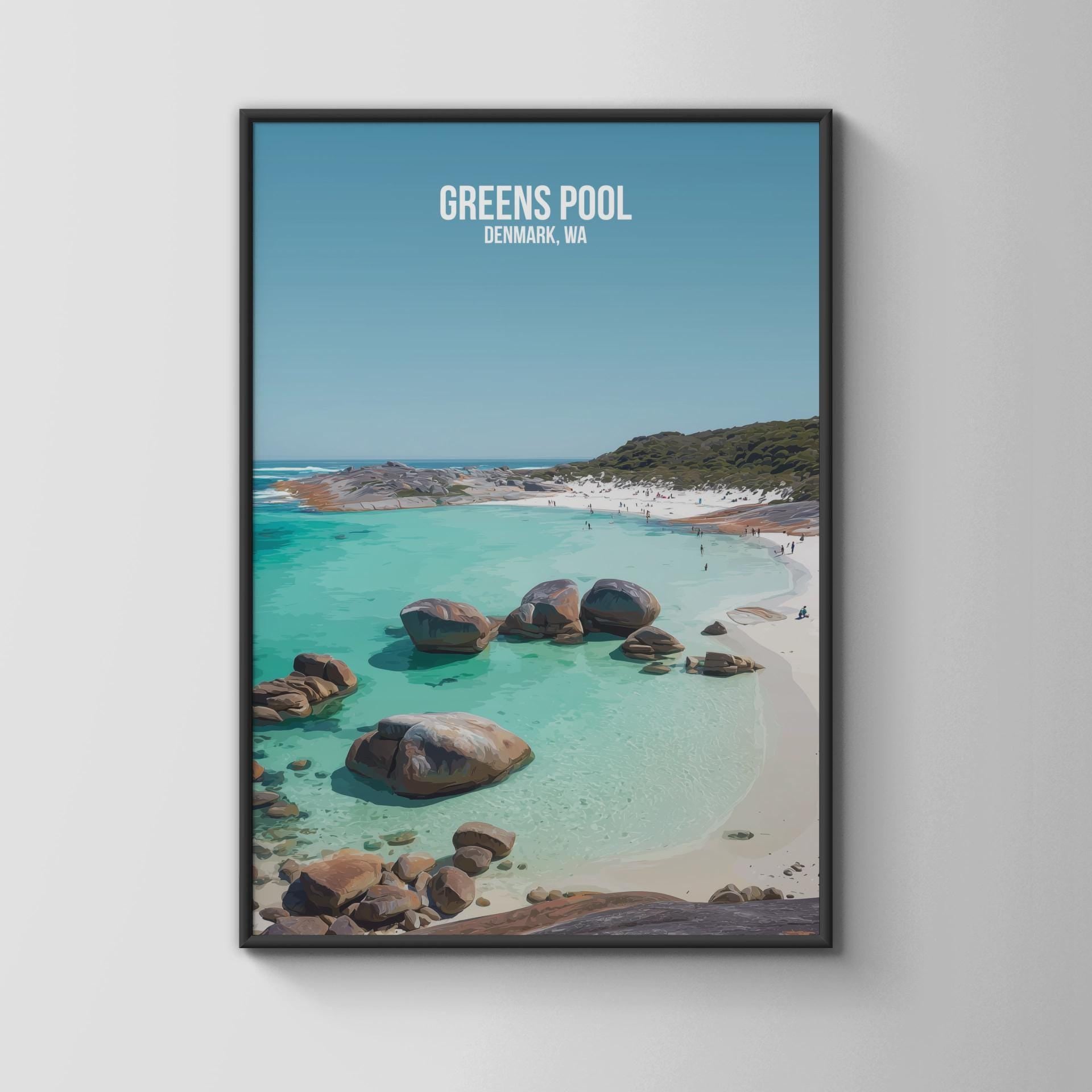 Greens Pool Denmark WA Travel Poster Art Print - Travel Wall Art