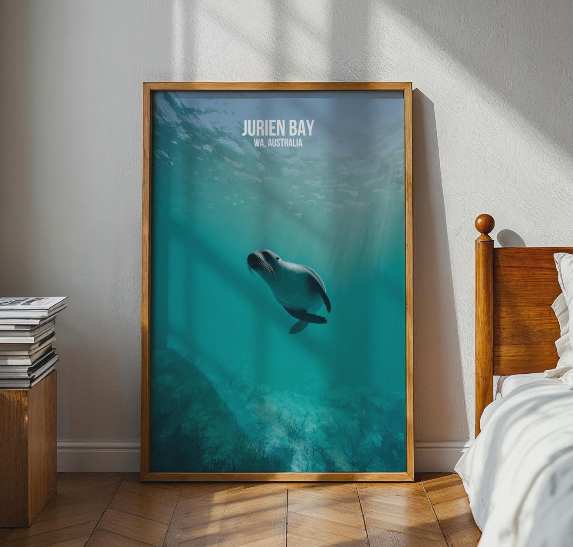 Jurien Bay Sea Lion Art Print WA Australia Wall Art - Travel Wall Art