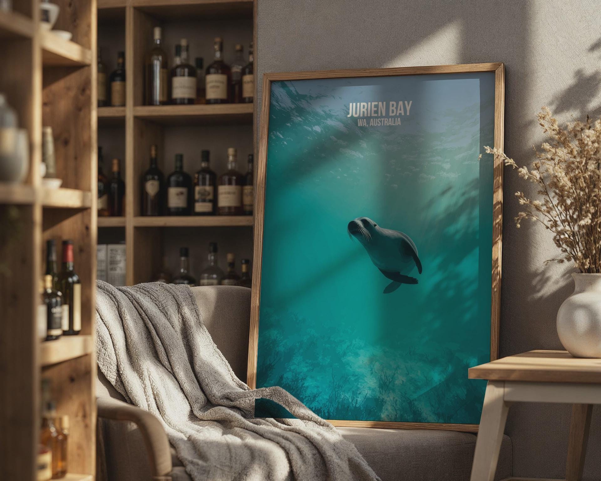 Jurien Bay Sea Lion Art Print WA Australia Wall Art - Travel Wall Art