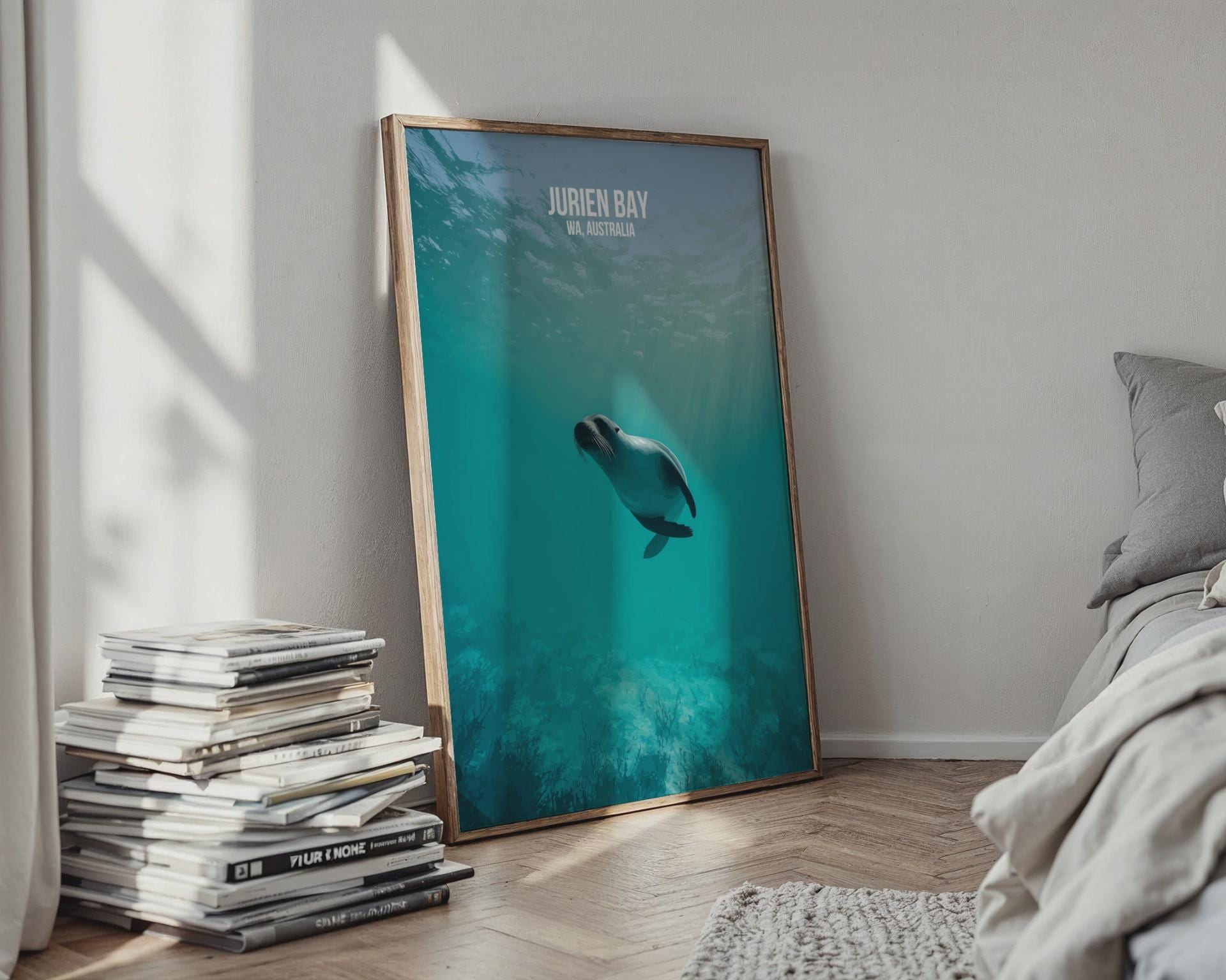 Jurien Bay Sea Lion Art Print WA Australia Wall Art - Travel Wall Art