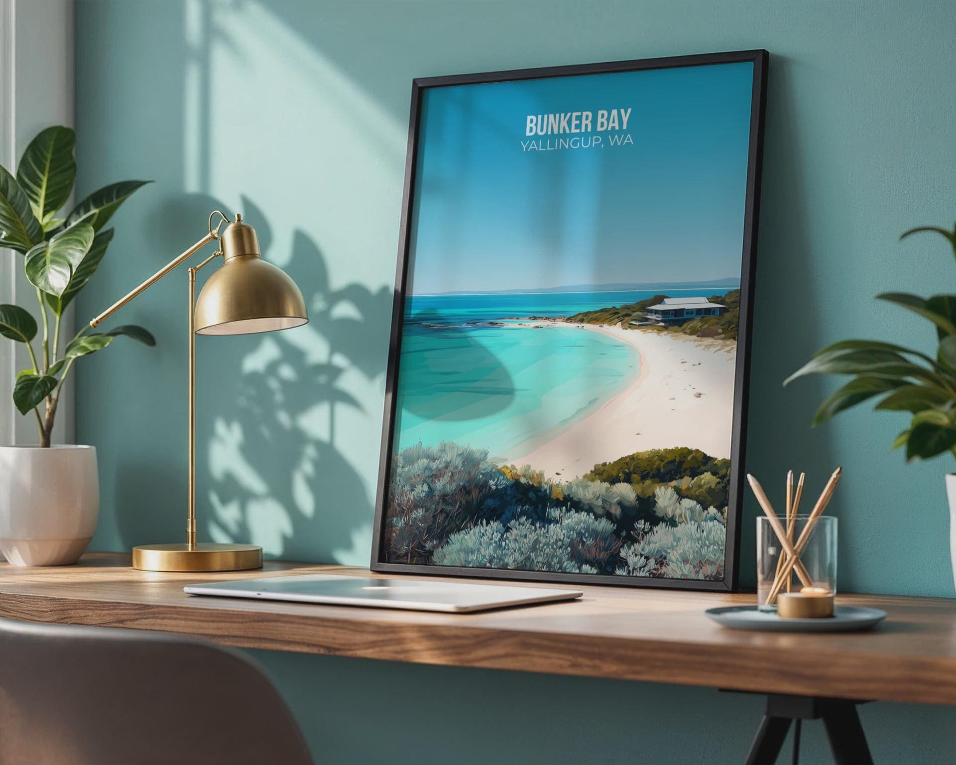 Bunker Bay Yallingup WA Coastal Poster Art Print - Travel Wall Art