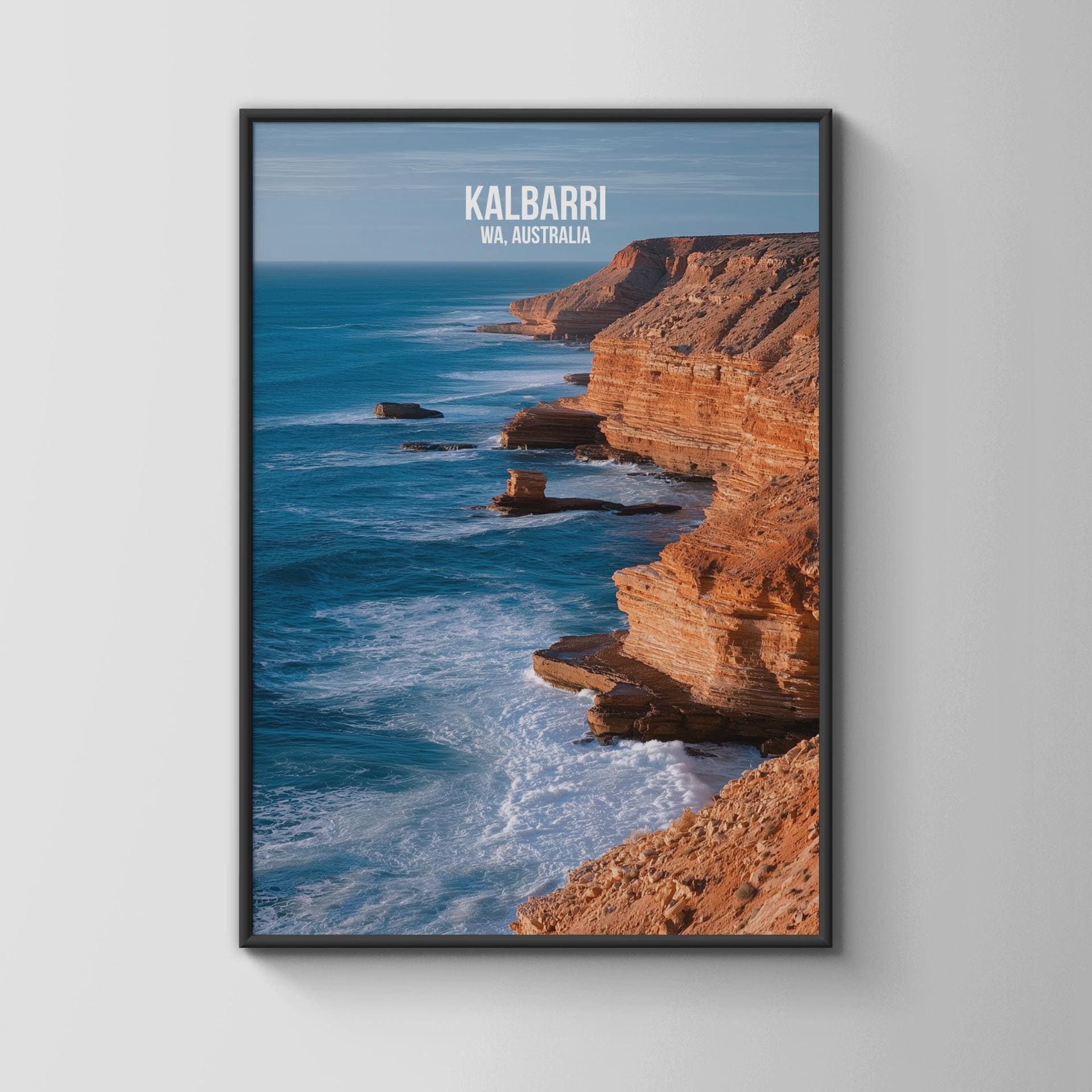Kalbarri WA Australia Travel Poster Landscape Wall Art Print - Travel Wall Art