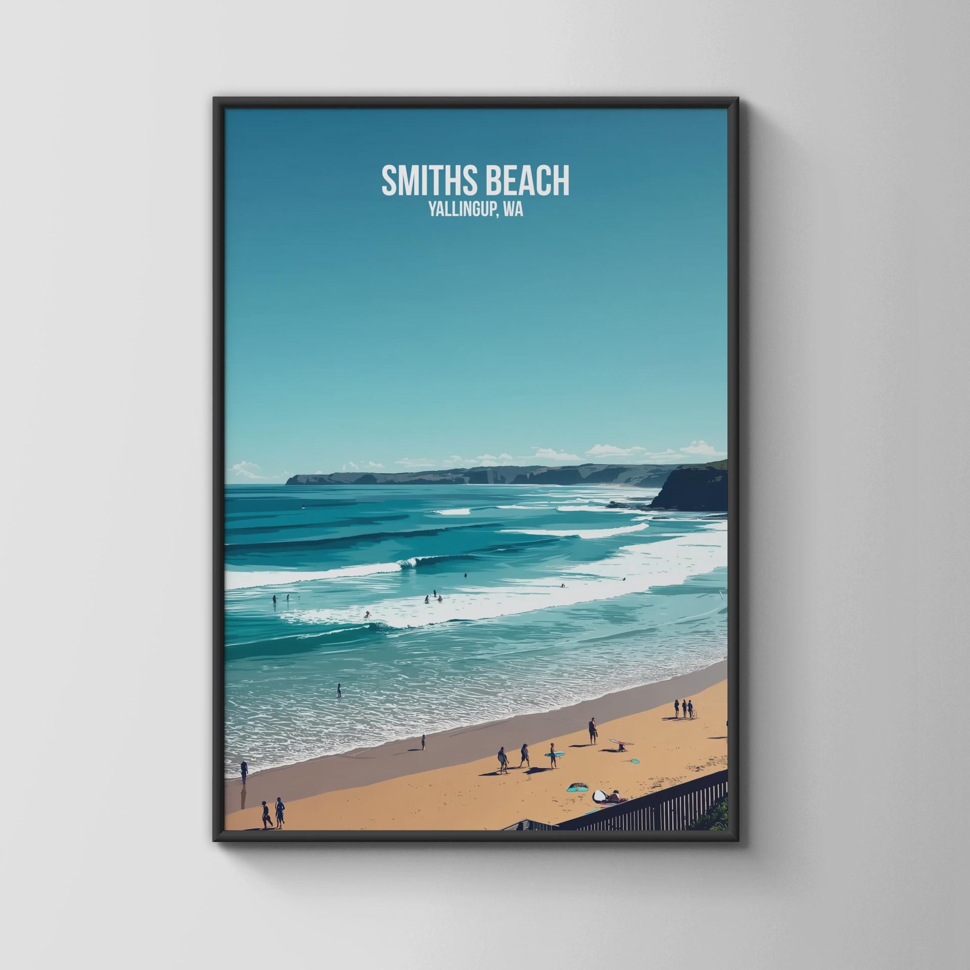 Smiths Beach Yallingup WA Travel Poster Wall Art - Travel Wall Art