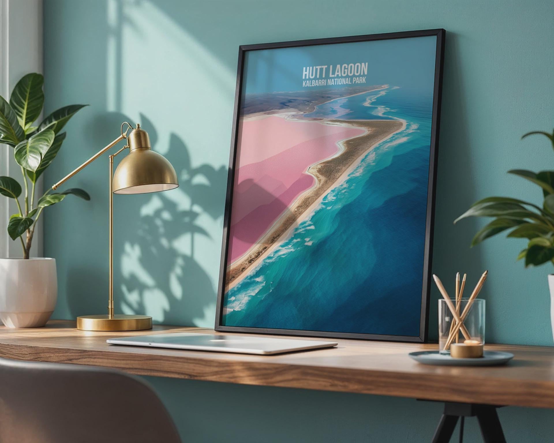 Hutt Lagoon Kalbarri National Park Art Print Wall Art Poster - Travel Wall Art