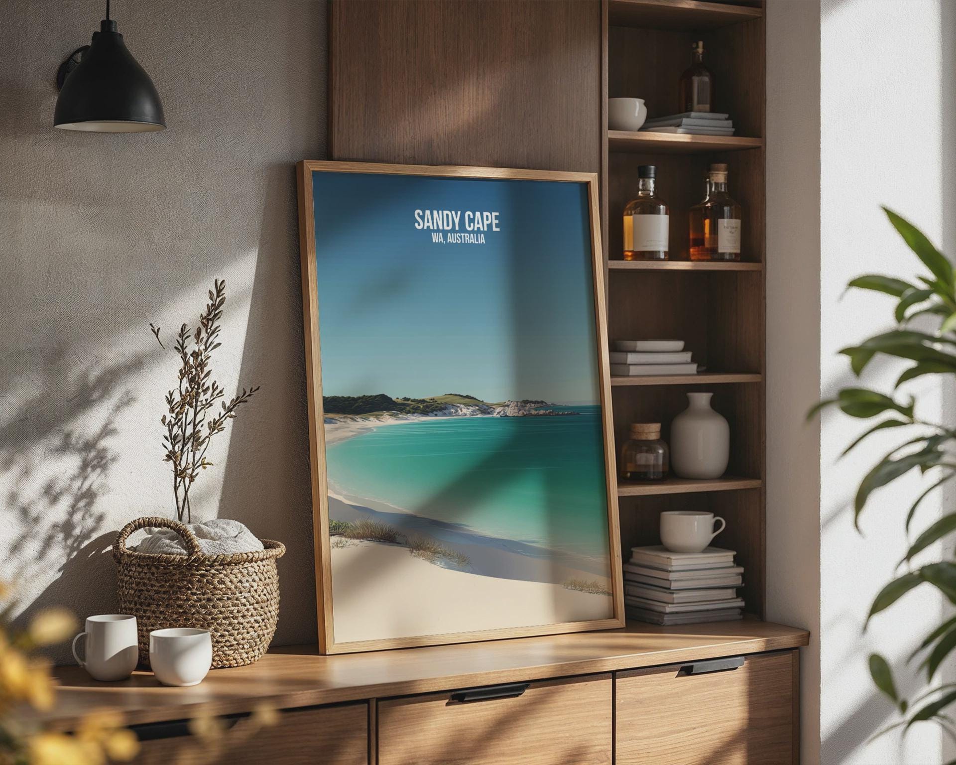 Sandy Cape WA Australia Travel Poster Print Wall Art - Travel Wall Art