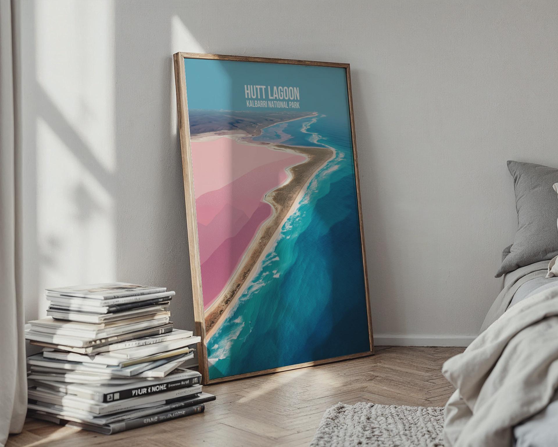 Hutt Lagoon Kalbarri National Park Art Print Wall Art Poster - Travel Wall Art