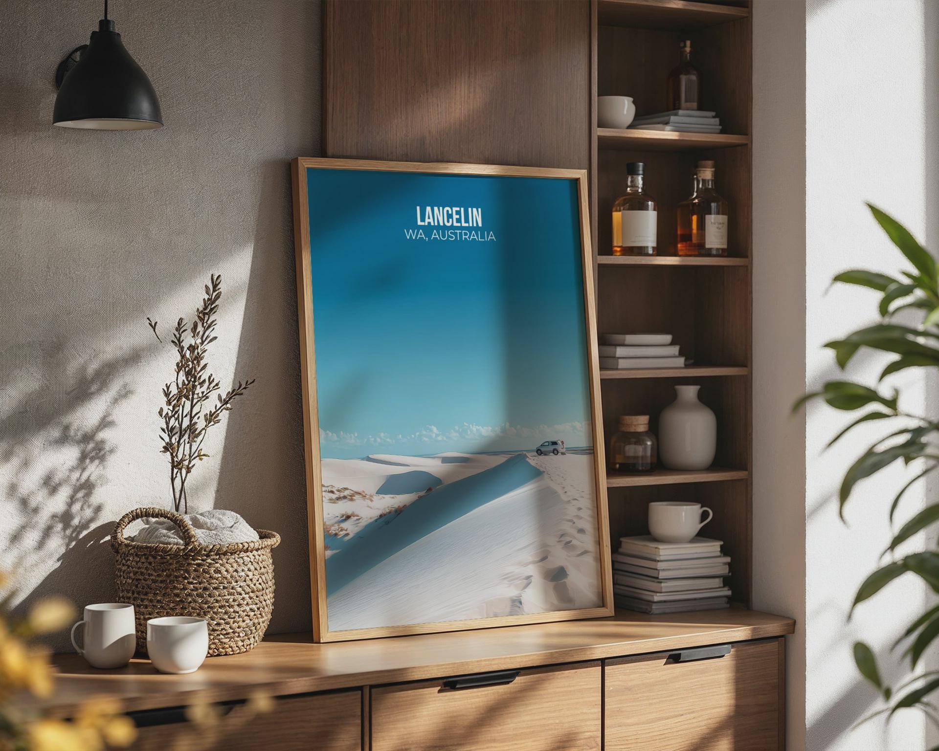 Lancelin Travel Poster Wall Art WA Australia Landscape Print - Travel Wall Art