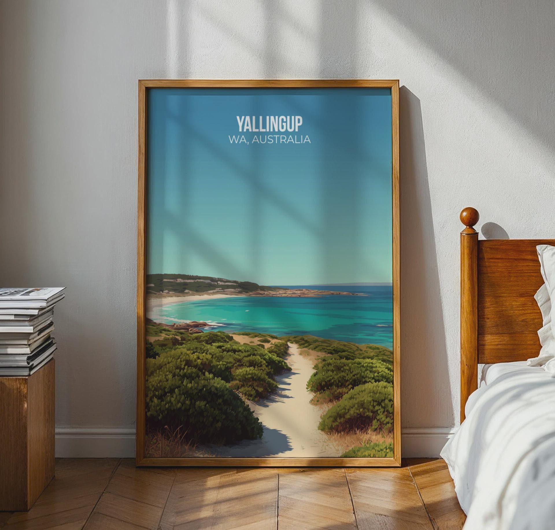 Yallingup Beach Poster Art Print WA Australia Landscape Wall Art - Travel Wall Art