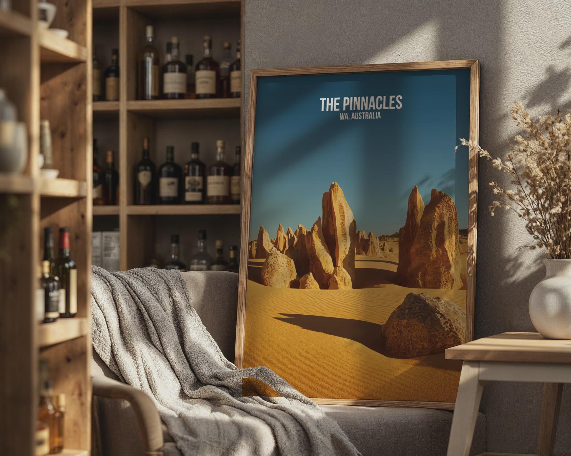 The Pinnacles WA Australia Poster Print Wall Art - Travel Wall Art