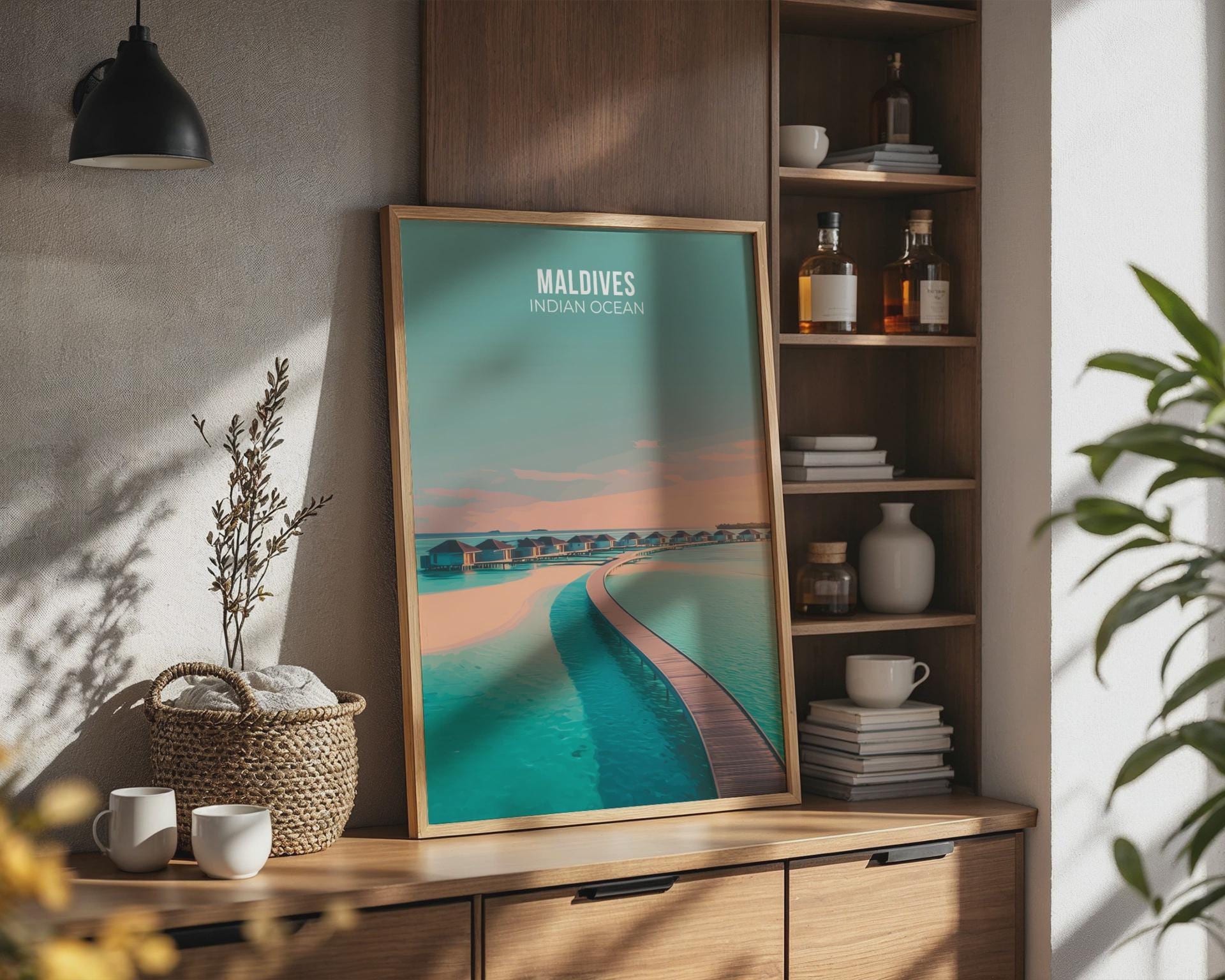 Maldives Indian Ocean Travel Poster Art Print - Travel Wall Art
