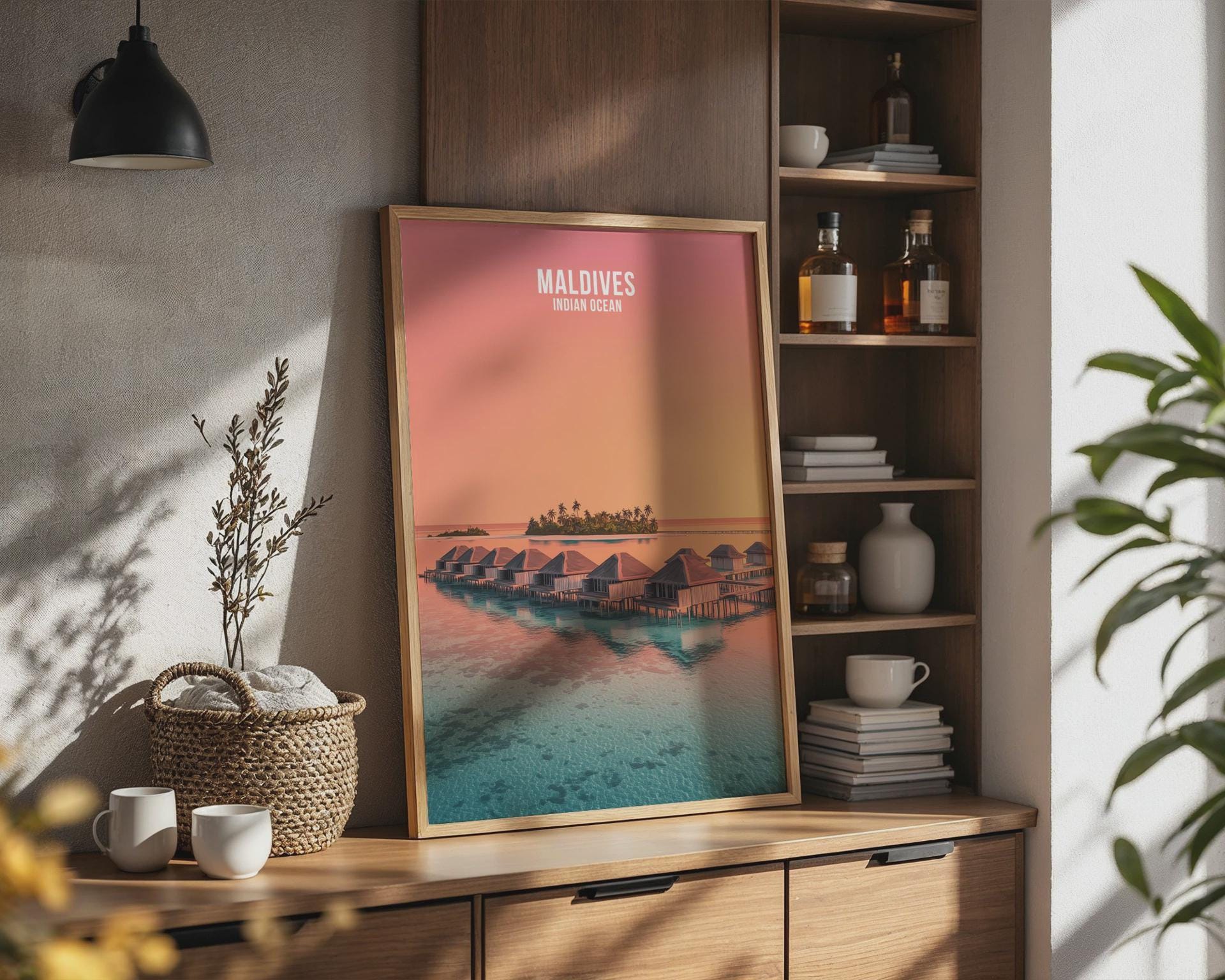 Maldives Wall Art Poster Indian Ocean Artwork - Travel Wall Art