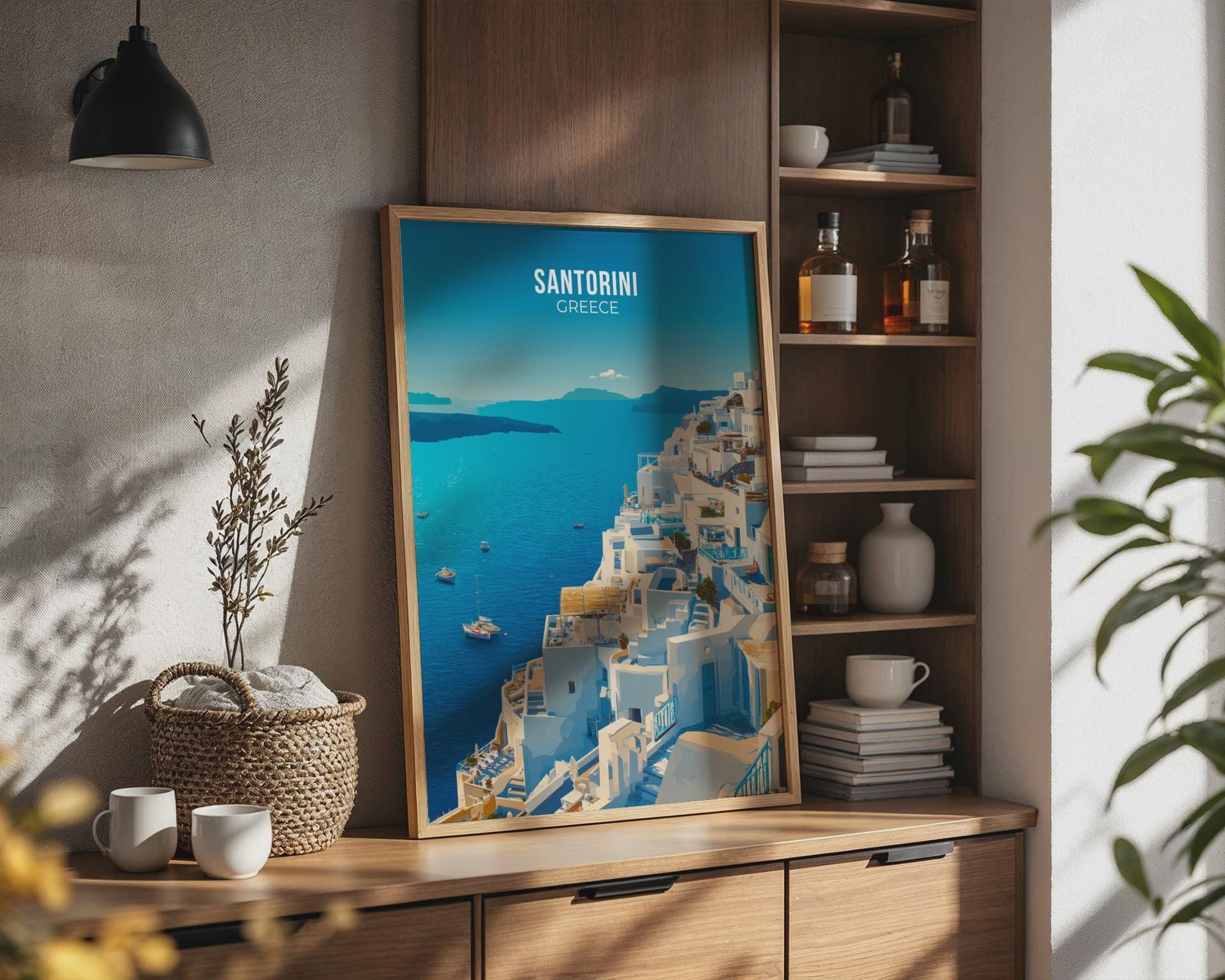 Santorini Greece Wall Art Print - Travel Wall Art