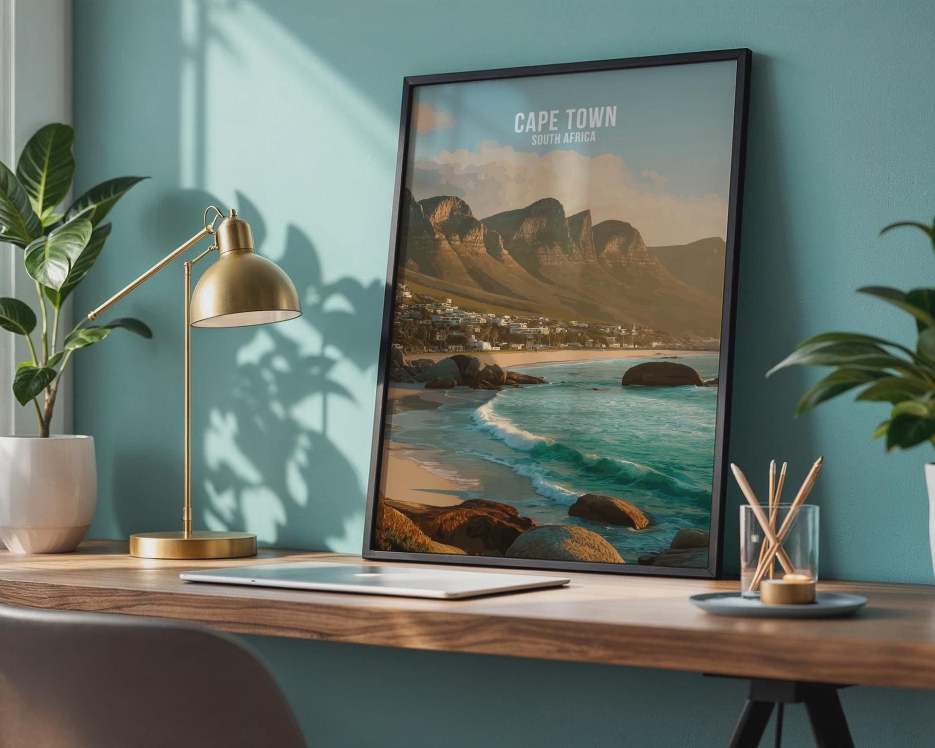 Cape Town South Africa Beach Scene Wall Art Print - Travel Wall Art