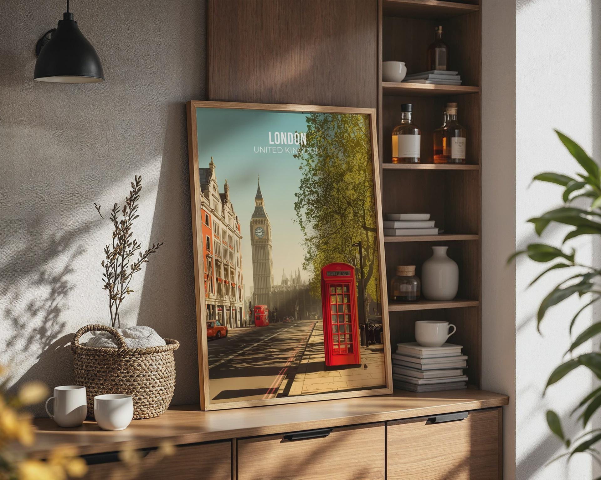 London Print Big Ben Telephone Box Wall Art - Travel Wall Art