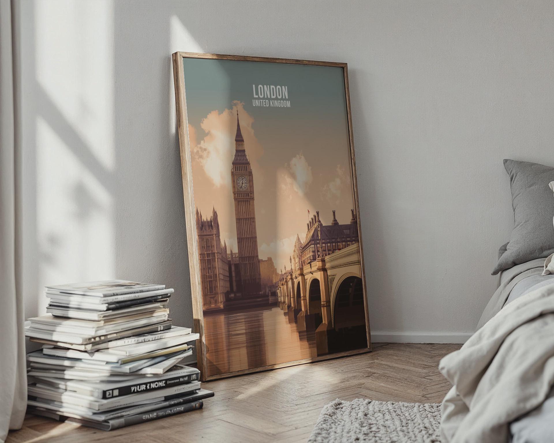 Big Ben and Westminster Bridge Art Print London - Travel Wall Art