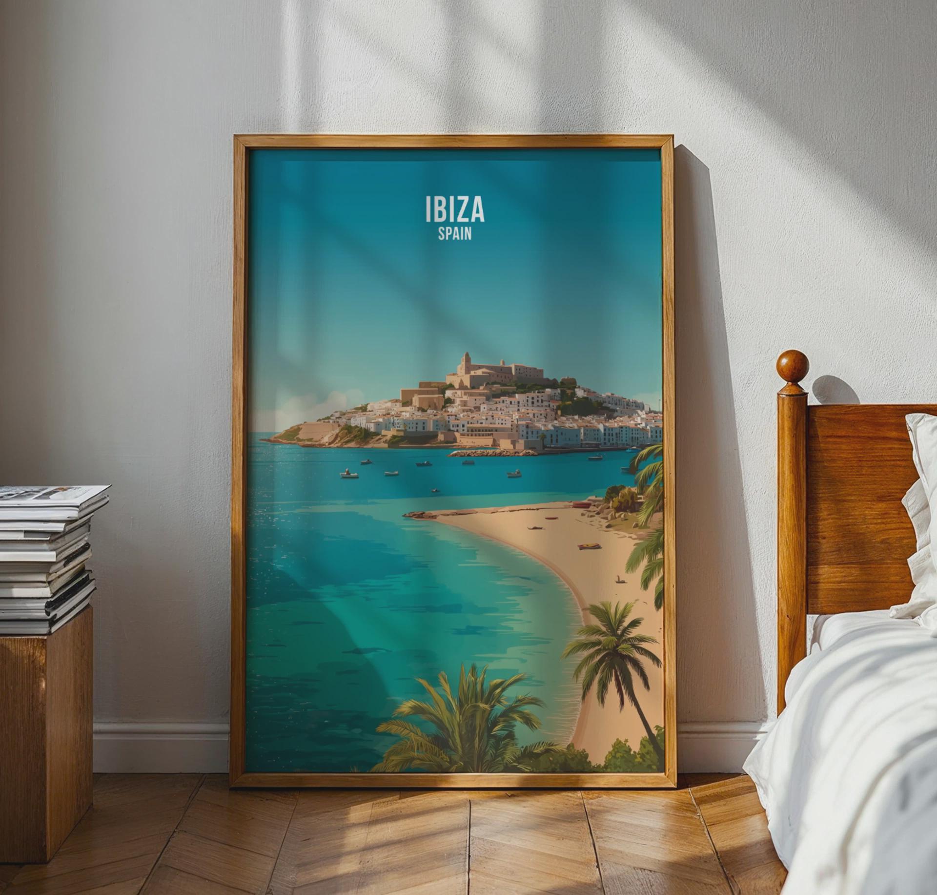 Ibiza Spain Travel Poster Art Print - Travel Wall Art