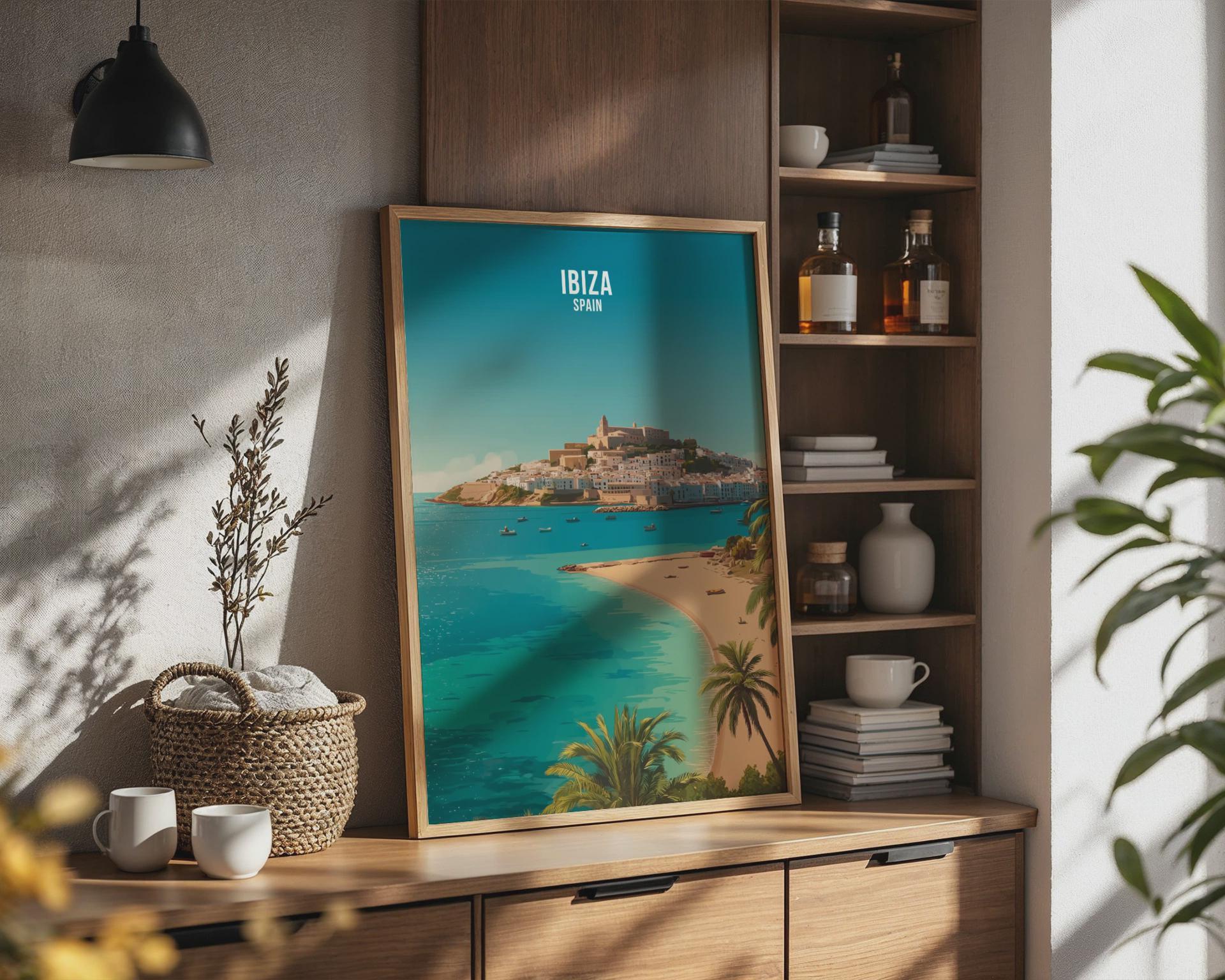 Ibiza Spain Travel Poster Art Print - Travel Wall Art