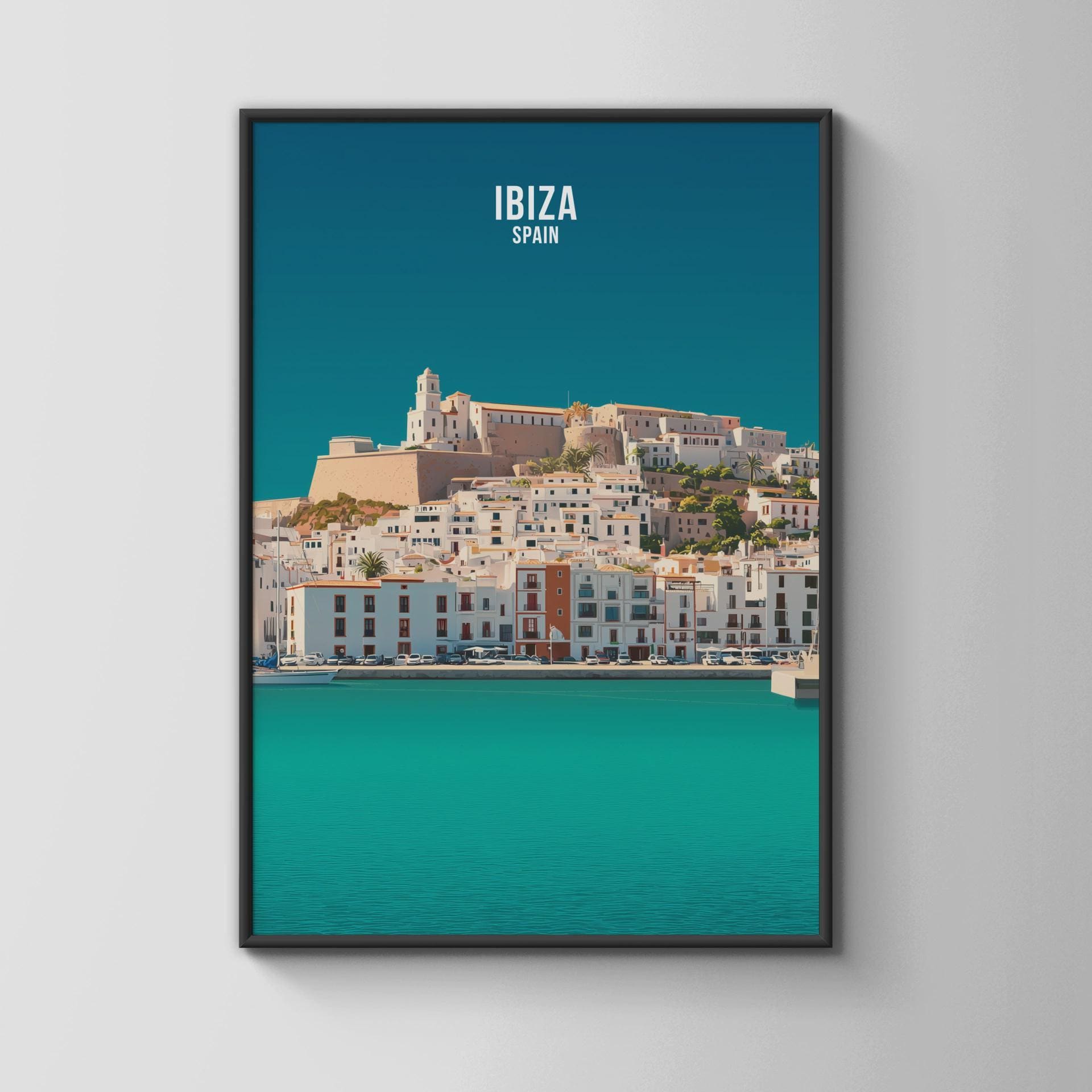 Ibiza Spain Travel Poster Art Print - Travel Wall Art