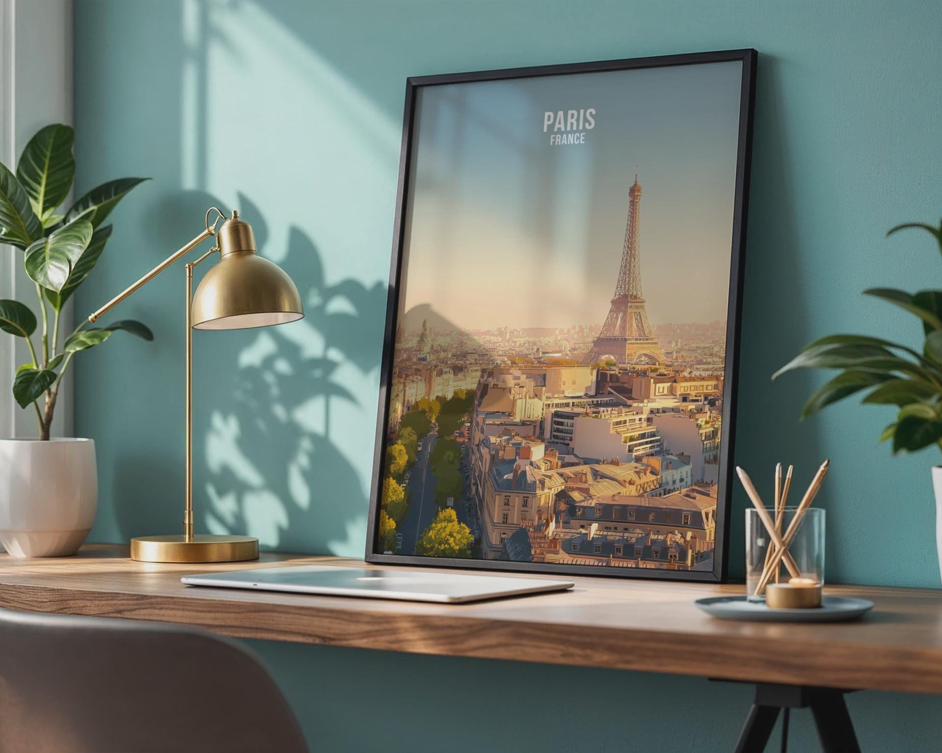 Paris France Print Minimalist Architecture Cityscape Poster - Travel Wall Art