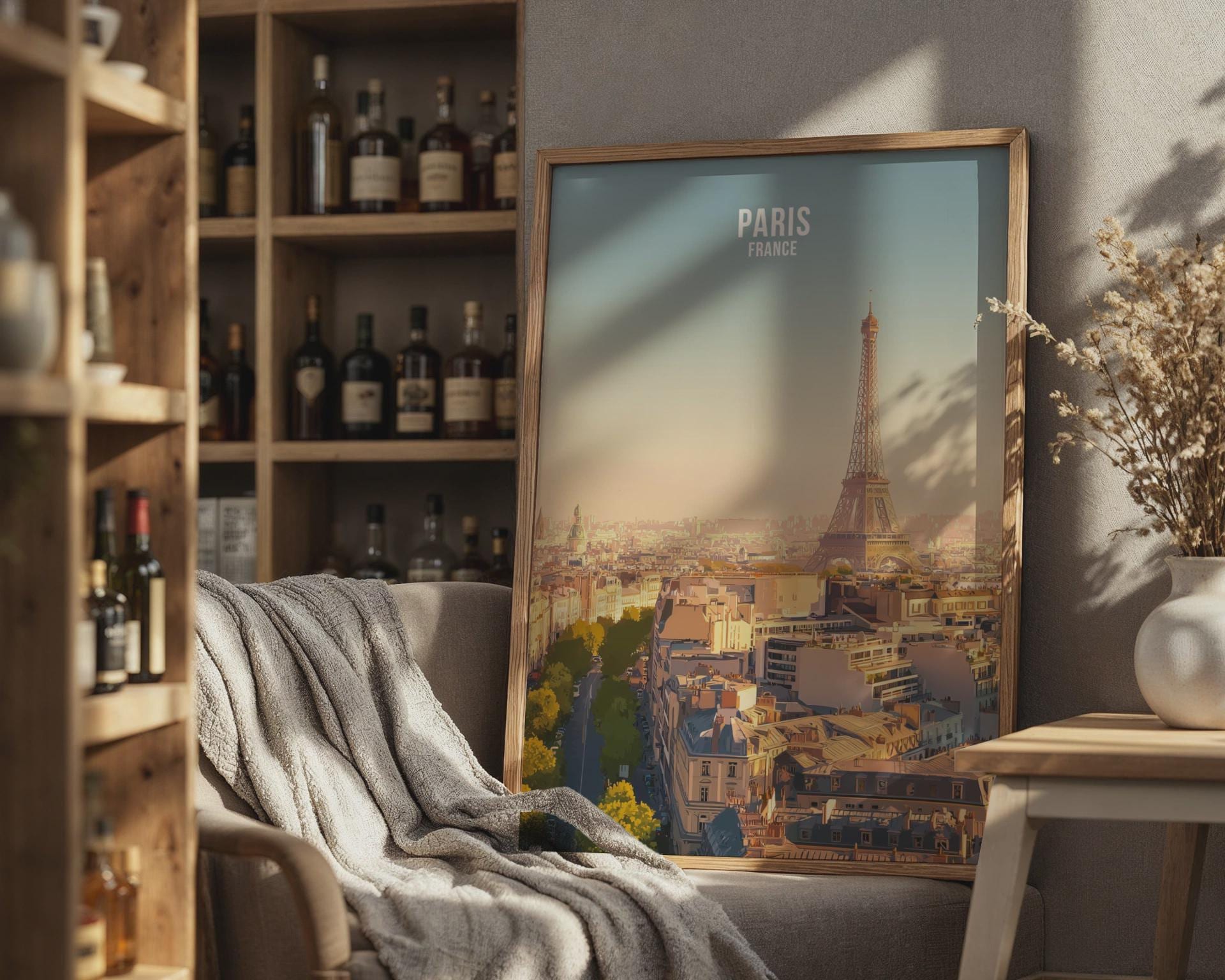 Paris France Print Minimalist Architecture Cityscape Poster - Travel Wall Art
