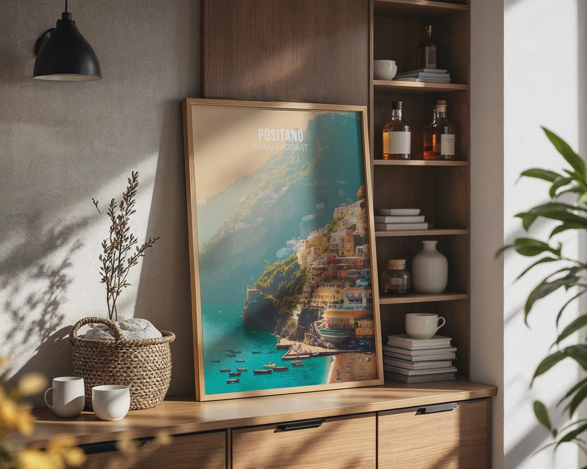 Positano Amalfi Coast Art Print Landscape Scenery - Travel Wall Art