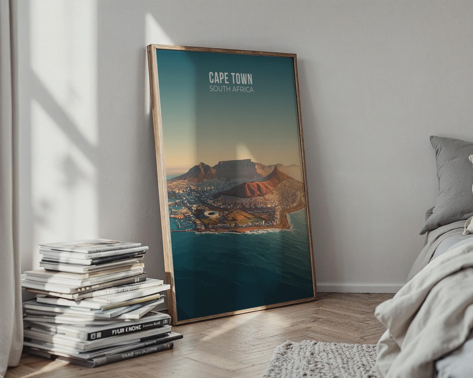 Cape Town Travel Poster Wall Art Print - Travel Wall Art