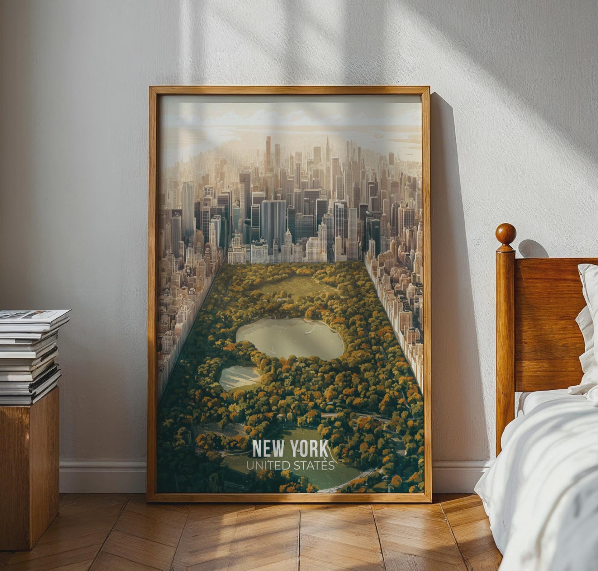New York City Aerial View Wall Art Print - Travel Wall Art