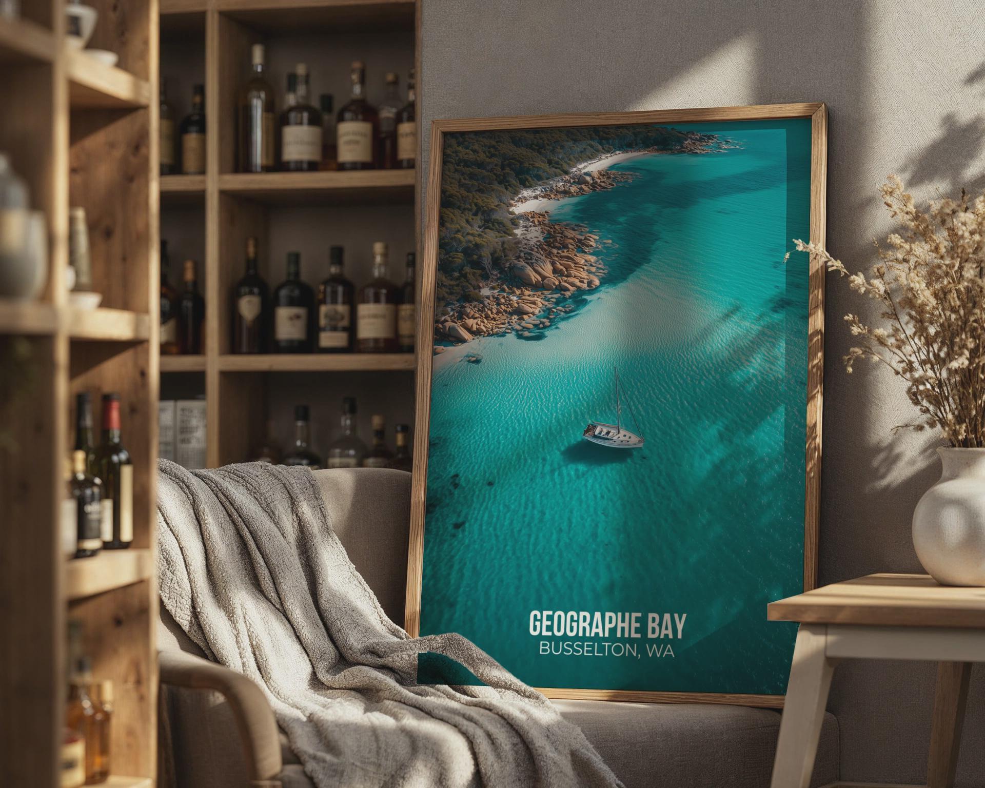 Geographe Bay Wall Art Print Boat Landscape - Travel Wall Art