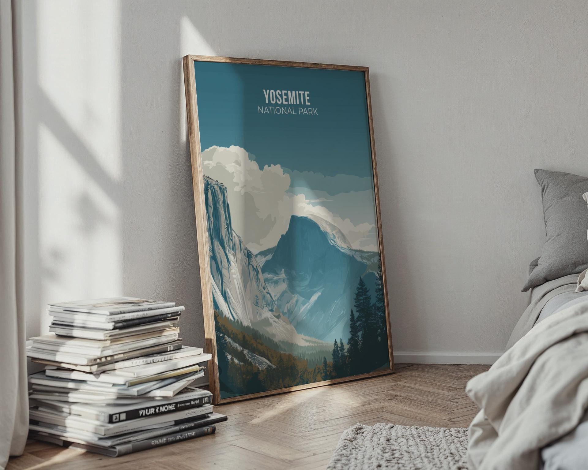Yosemite National Park Landscape Poster Art Print - Travel Wall Art